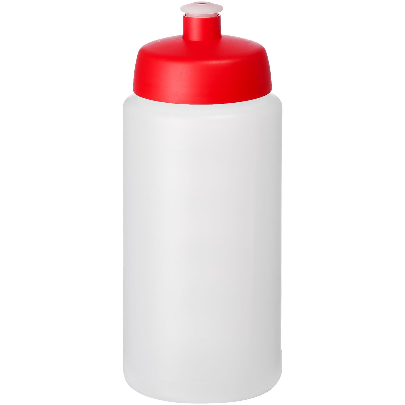 Baseline® Plus grip 500 ml Sportflasche mit Sportdeckel – Transparent und Rot
