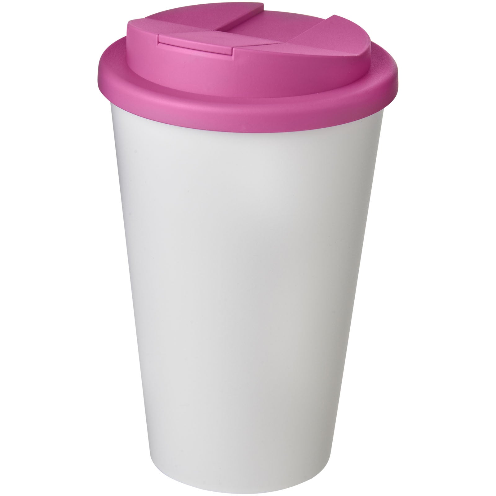 Americano® 350 ml Isolierbecher mit auslaufsicherem Schraubverschluss – Weiss und Magenta