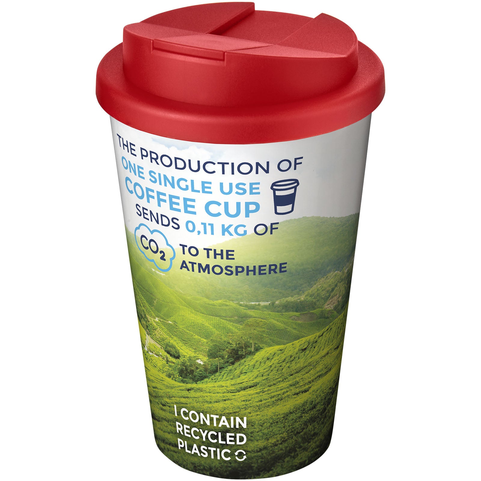 Brite-Americano® 350 ml Isolierbecher mit auslaufsicherem Schraubverschluss – Weiss und Rot