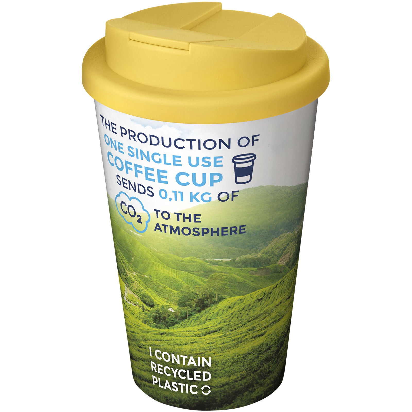 Brite-Americano® 350 ml Isolierbecher mit auslaufsicherem Schraubverschluss – Weiss und Gelb