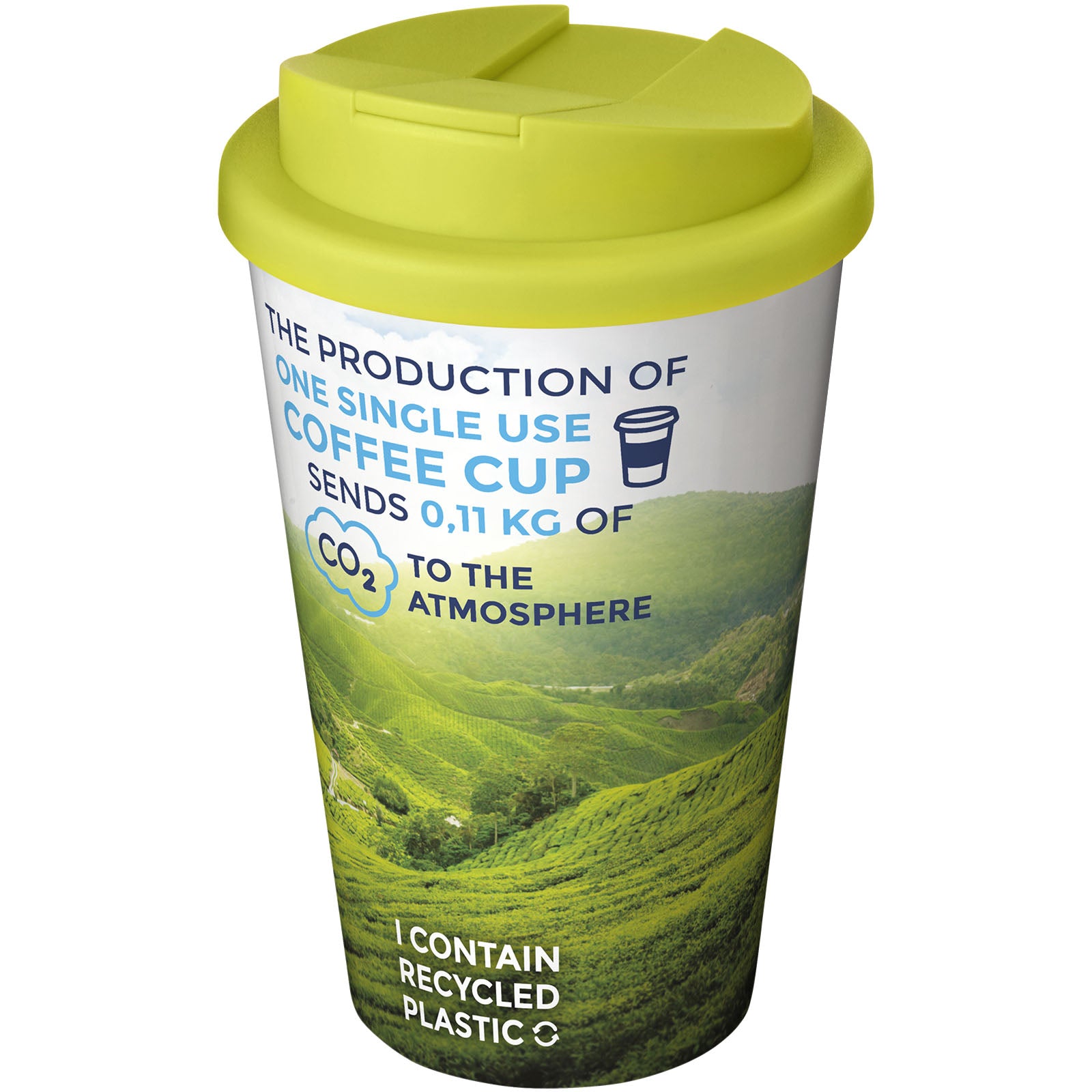 Brite-Americano® 350 ml Isolierbecher mit auslaufsicherem Schraubverschluss – Weiss und Limone