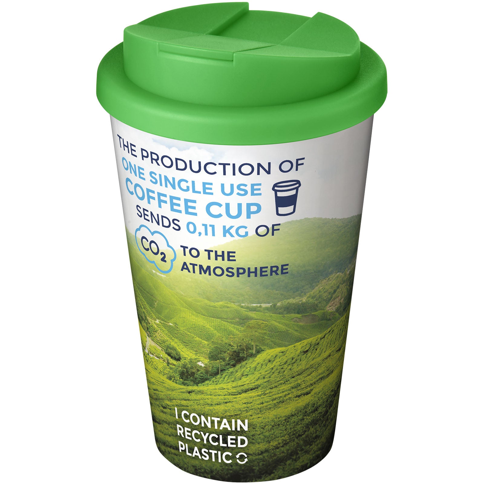 Brite-Americano® 350 ml Isolierbecher mit auslaufsicherem Schraubverschluss – Weiss und Grün