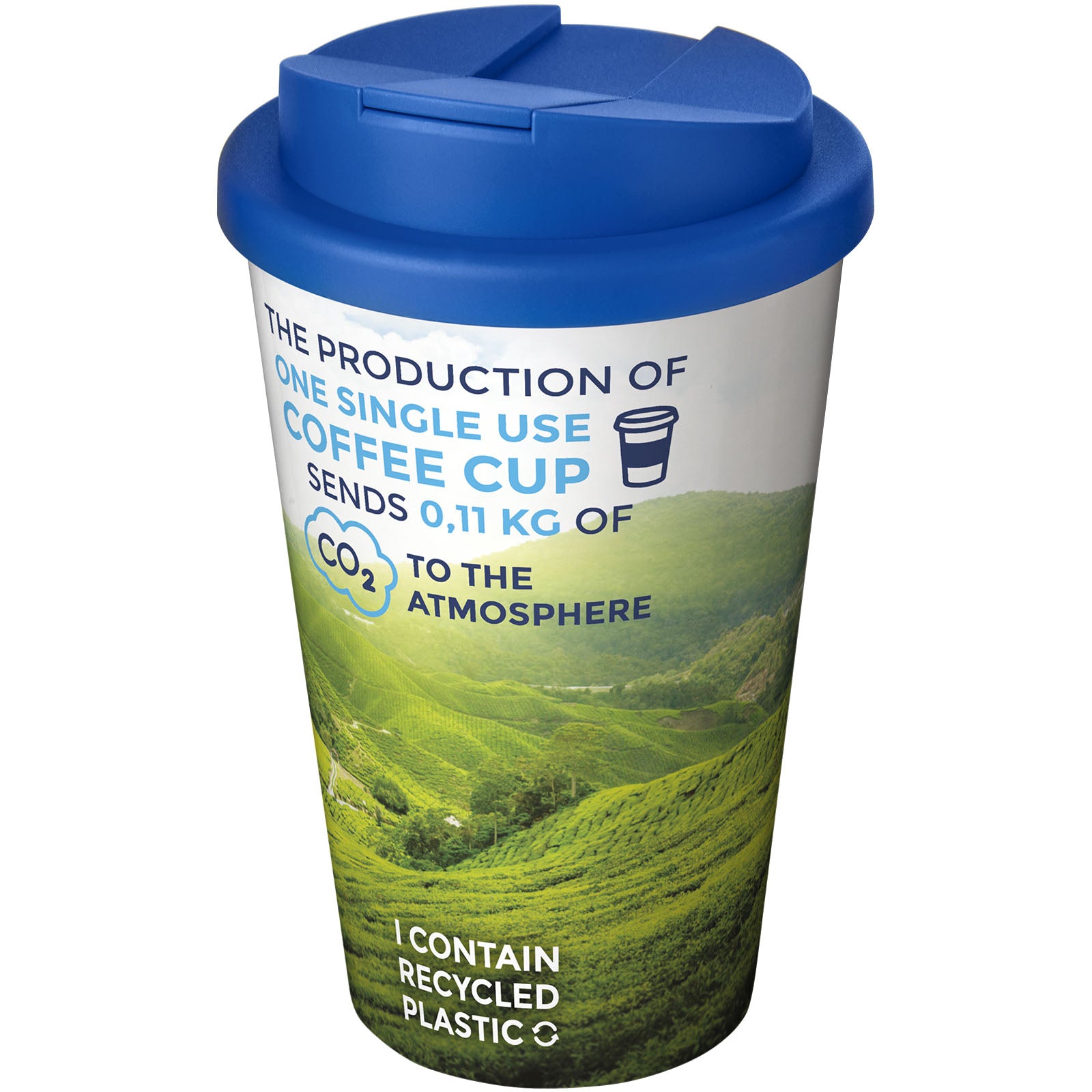 Brite-Americano® 350 ml Isolierbecher mit auslaufsicherem Schraubverschluss – Weiss und Mittelblau