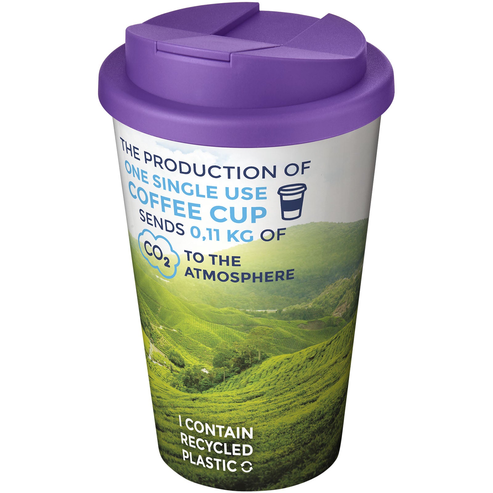 Brite-Americano® 350 ml Isolierbecher mit auslaufsicherem Schraubverschluss – Weiss und Lila