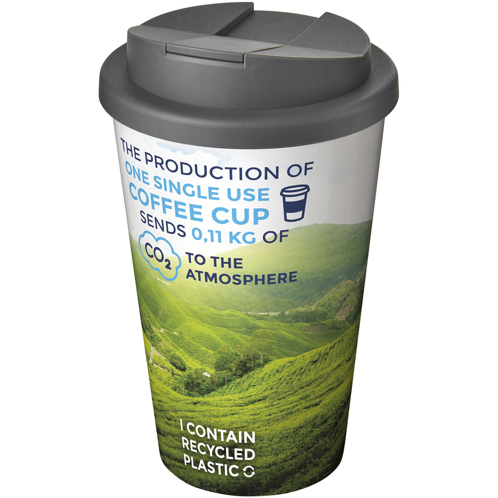 Brite-Americano® 350 ml Isolierbecher mit auslaufsicherem Schraubverschluss – Weiss und Grau