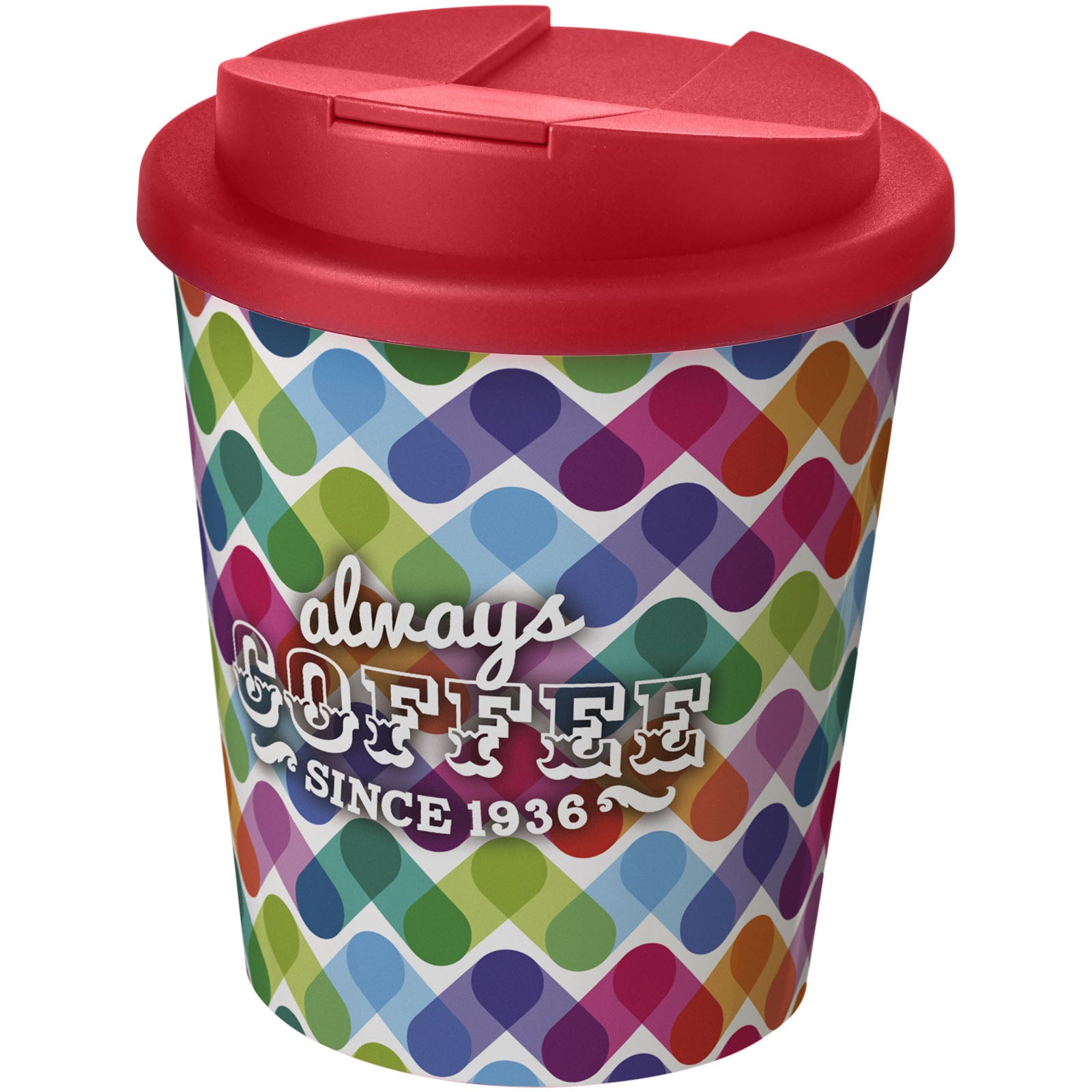 Brite-Americano® Espresso 250 ml Isolierbecher mit auslaufsicherem Schraubverschluss – Weiss und Rot