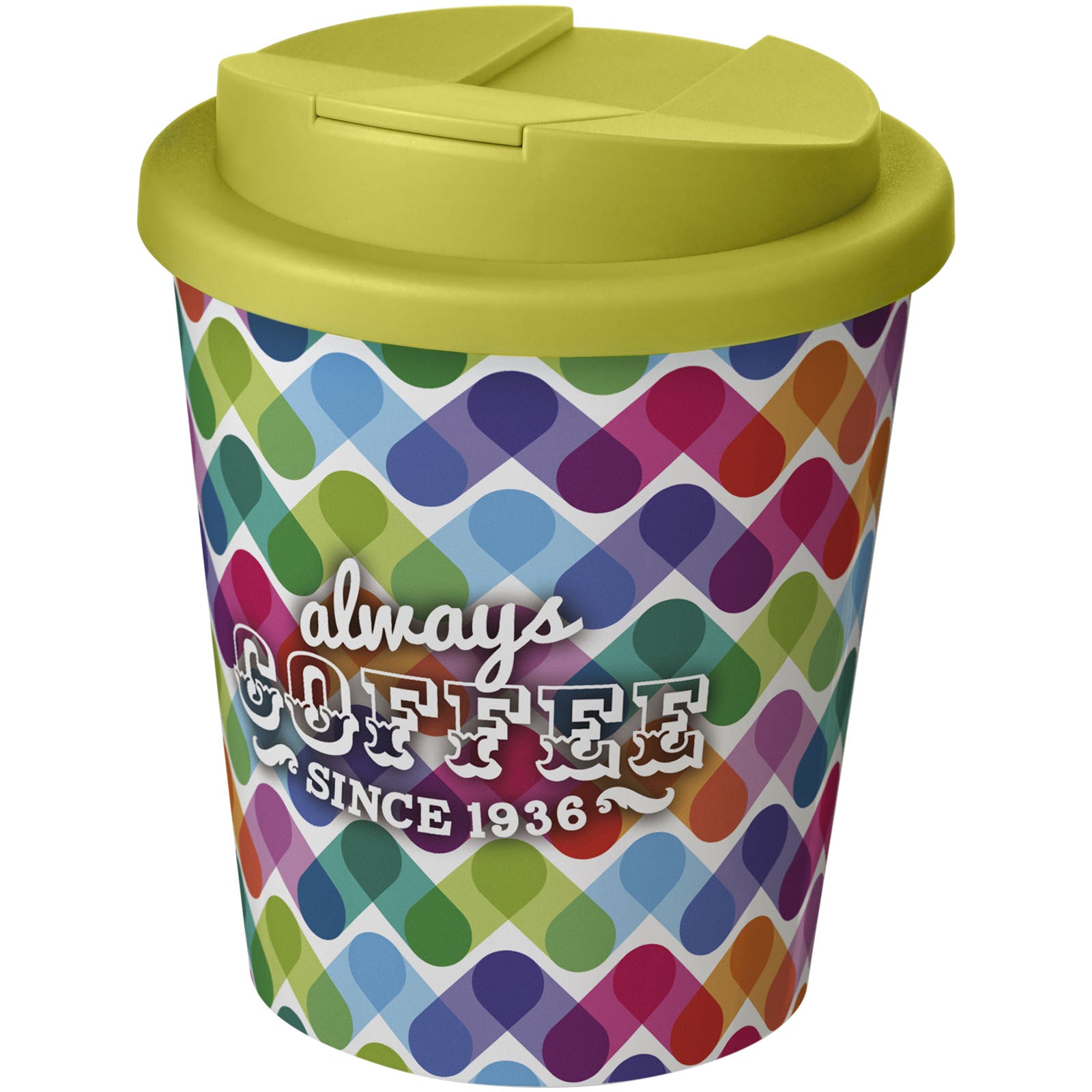 Brite-Americano® Espresso 250 ml Isolierbecher mit auslaufsicherem Schraubverschluss – Weiss und Limone