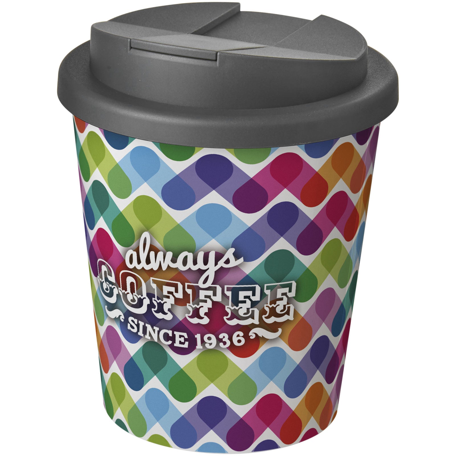 Brite-Americano® Espresso 250 ml Isolierbecher mit auslaufsicherem Schraubverschluss – Weiss und Grau