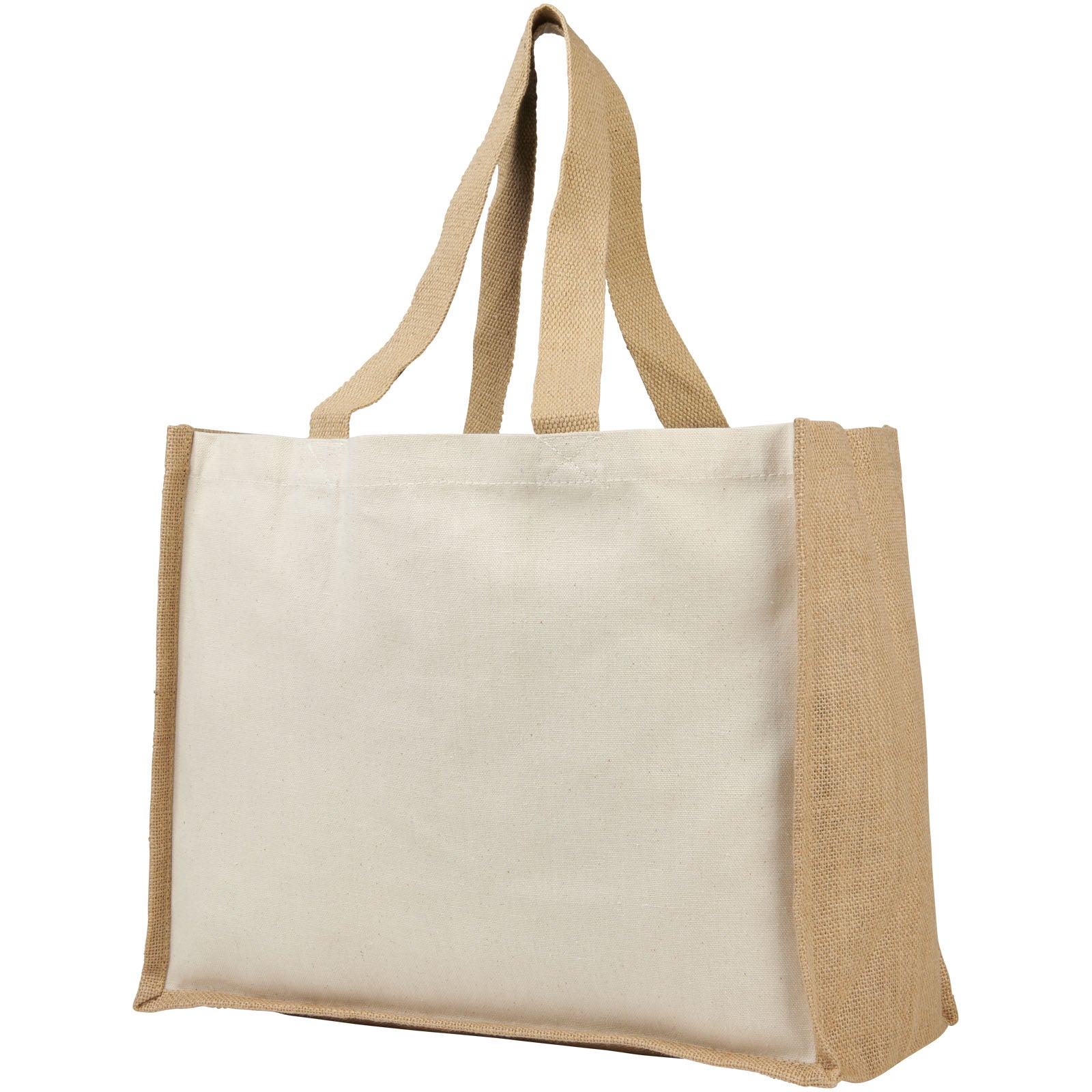 Varai 320 g/m Canvas und Jute Einkaufstasche 23L – Natural und Natur