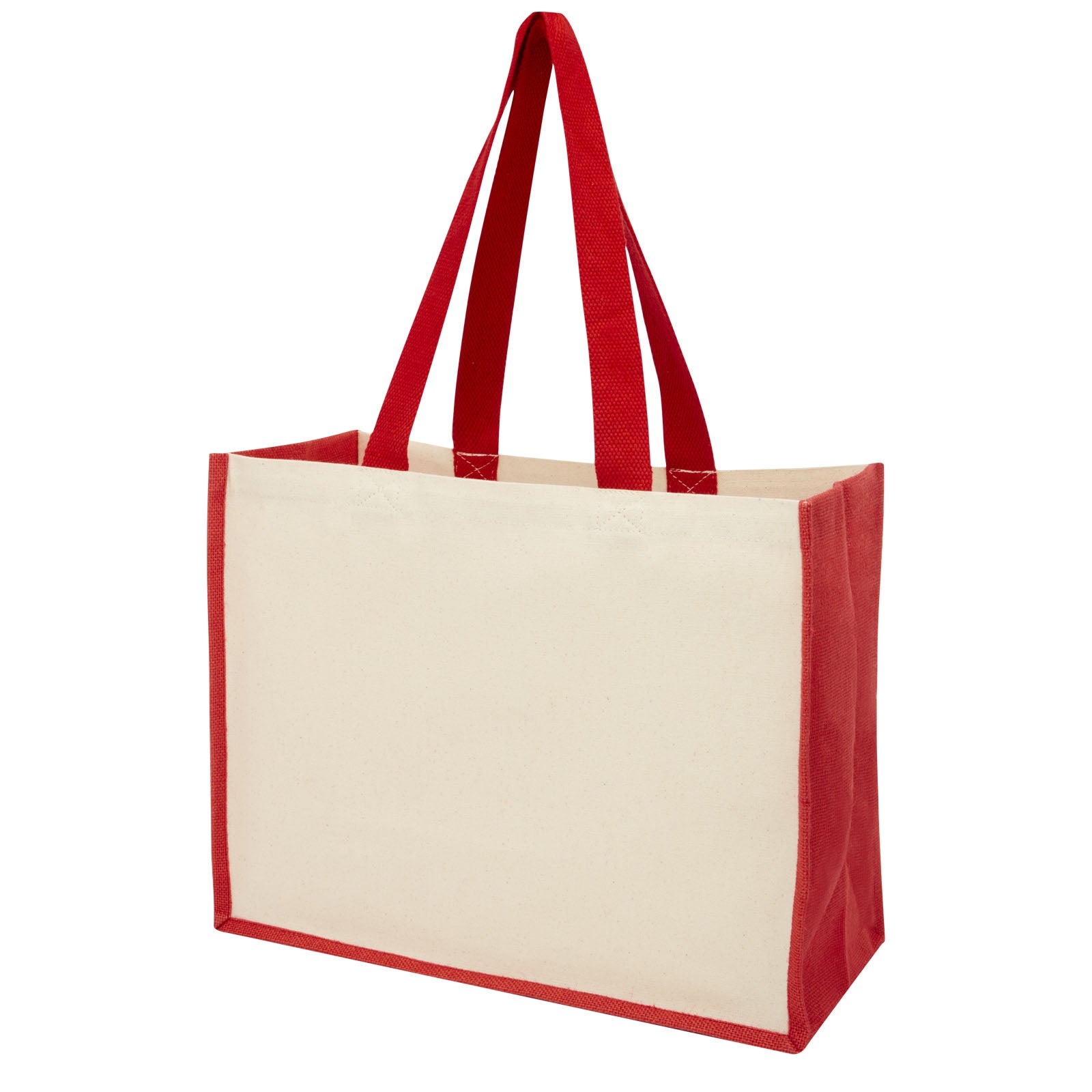 Varai 320 g/m Canvas und Jute Einkaufstasche 23L – Rot