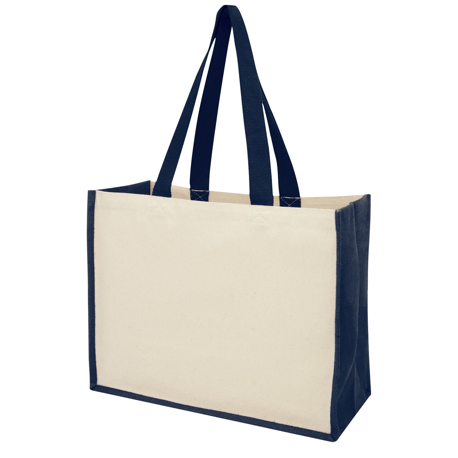 Varai 320 g/m Canvas und Jute Einkaufstasche 23L – Navy