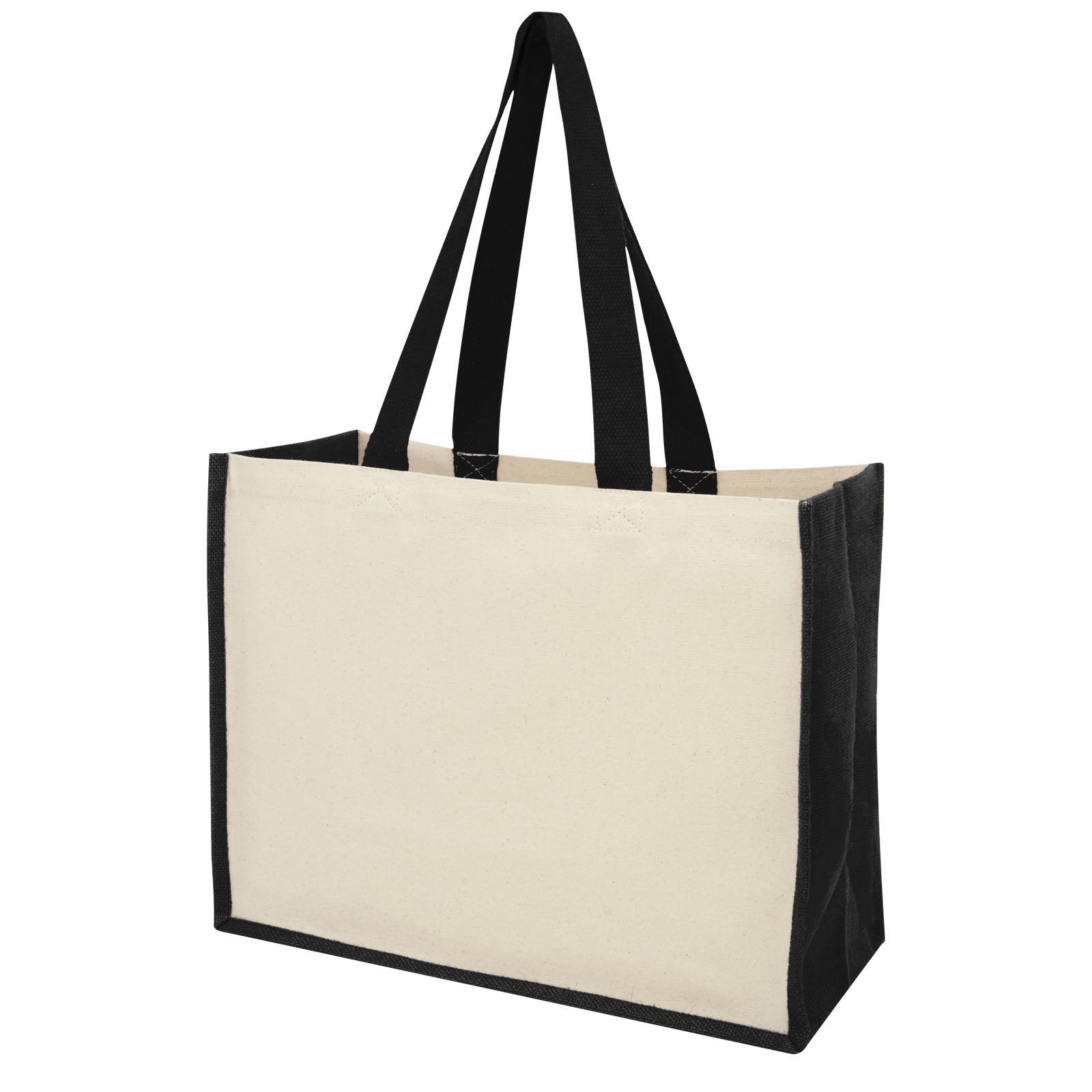 Varai 320 g/m Canvas und Jute Einkaufstasche 23L – Schwarz