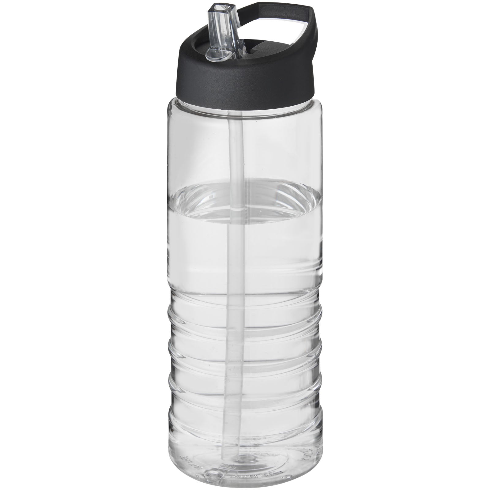 H2O Active® Treble 750 ml Sportflasche mit Ausgussdeckel – Transparent und Schwarz