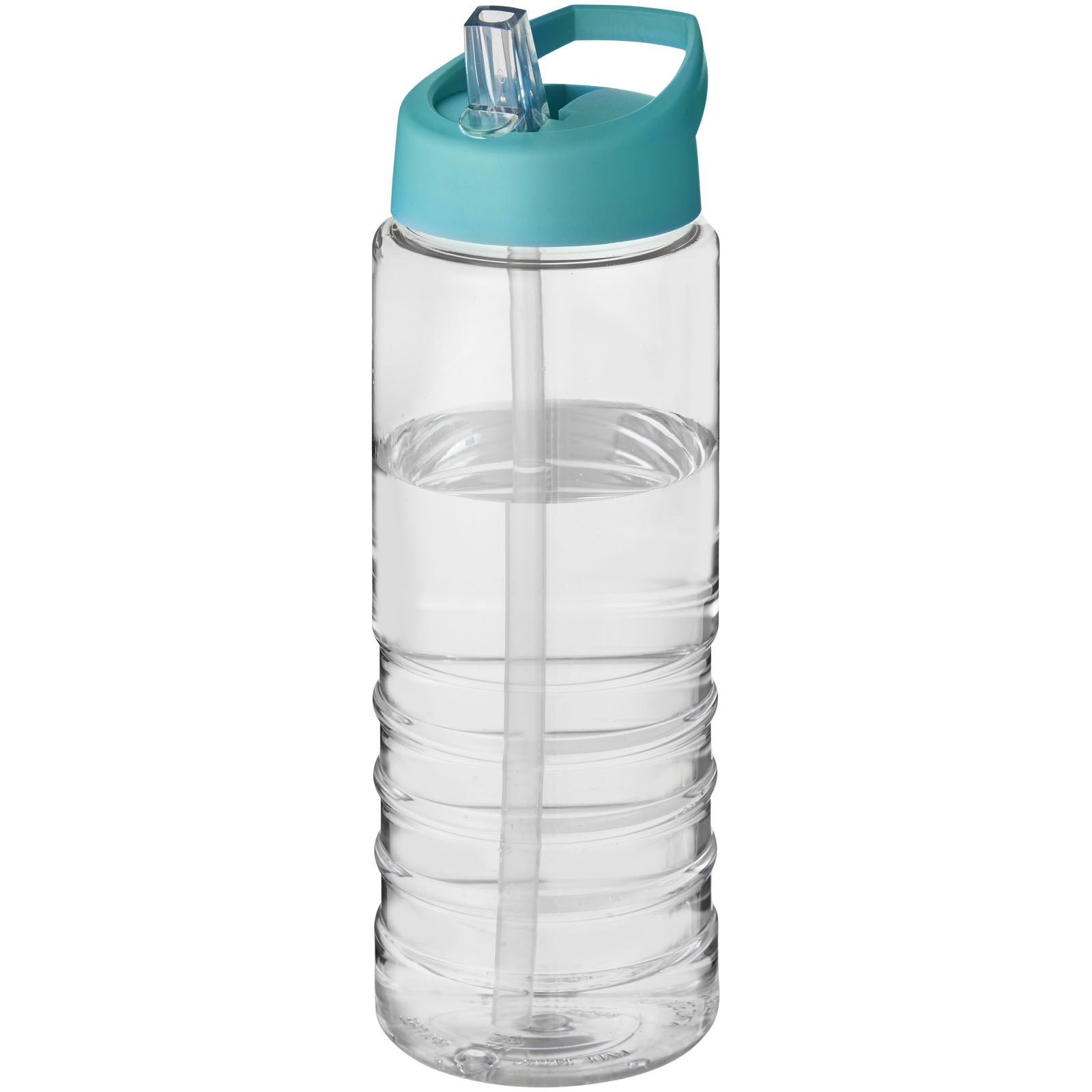 H2O Active® Treble 750 ml Sportflasche mit Ausgussdeckel – Transparent und Aquablau