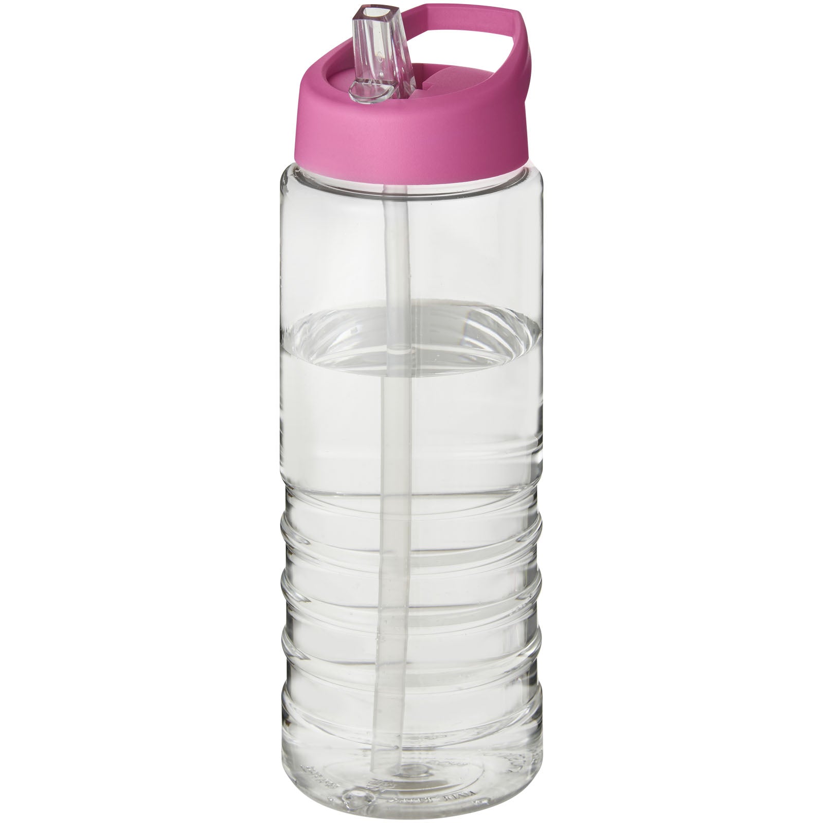 H2O Active® Treble 750 ml Sportflasche mit Ausgussdeckel – Transparent und Rosa