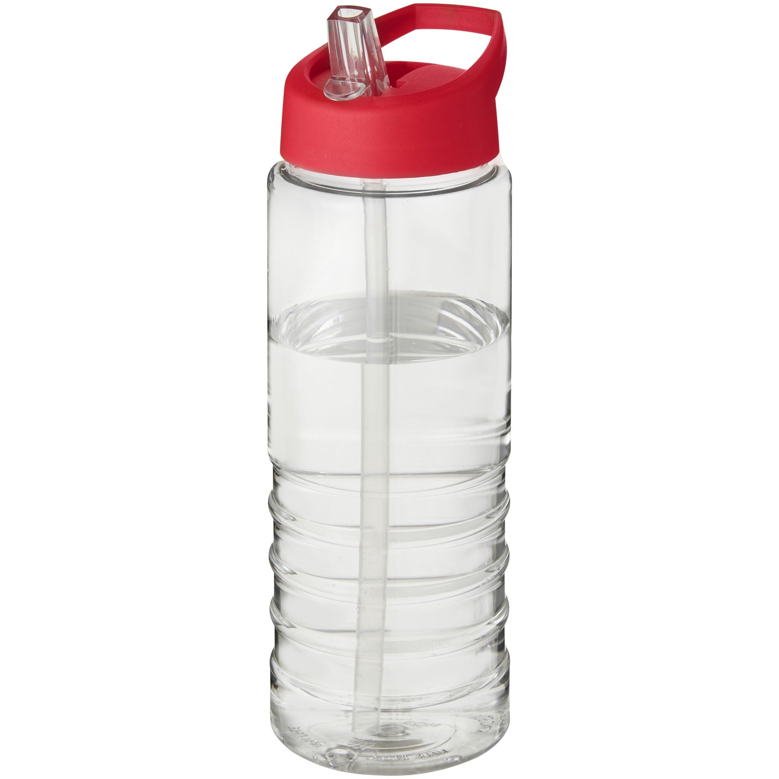 H2O Active® Treble 750 ml Sportflasche mit Ausgussdeckel – Transparent und Rot