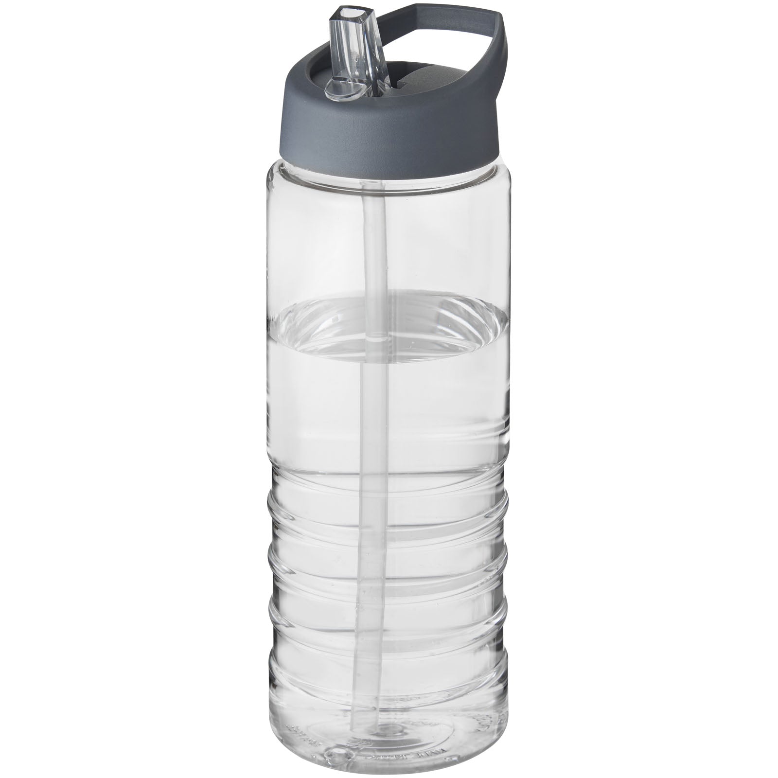 H2O Active® Treble 750 ml Sportflasche mit Ausgussdeckel – Transparent und Storm Grey