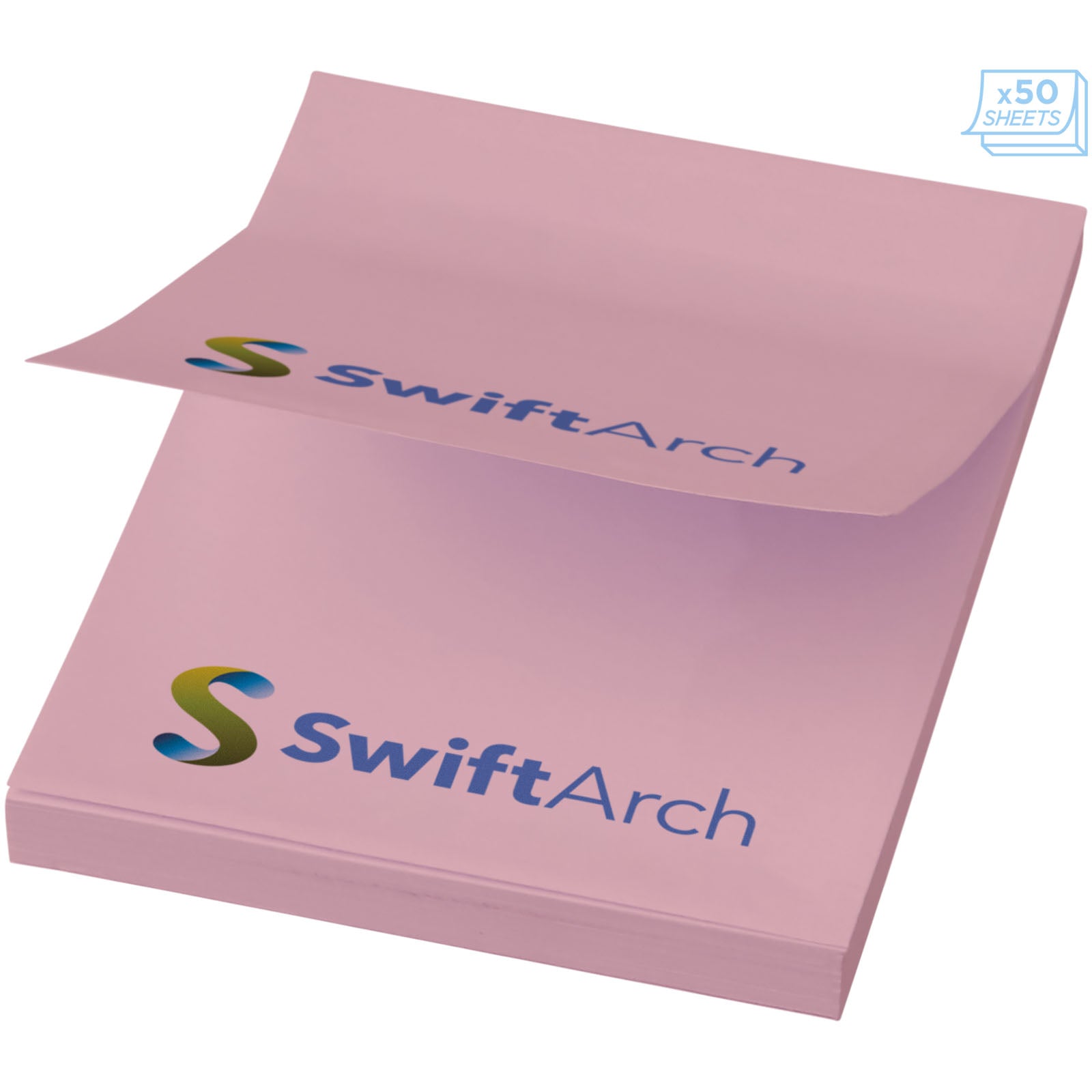 Sticky-Mate® Haftnotizen 50 x 75 mm – Hellrosa – 100 Seiten