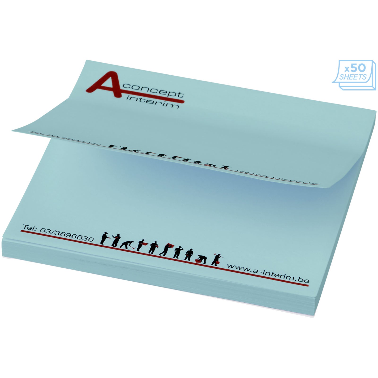 Sticky-Mate® Haftnotizen 75x75 mm – Hellblau – 100 Seiten