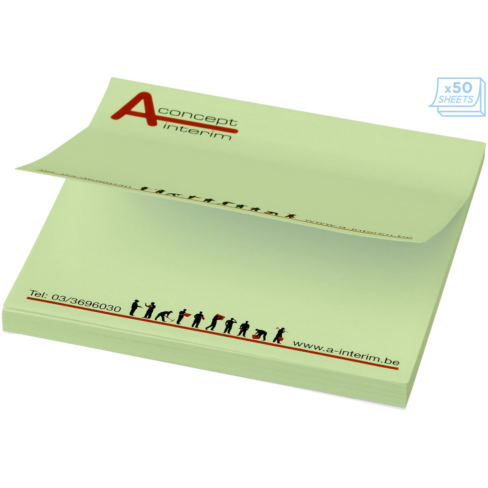 Sticky-Mate® Haftnotizen 75x75 mm – Mintgrün – 100 Seiten