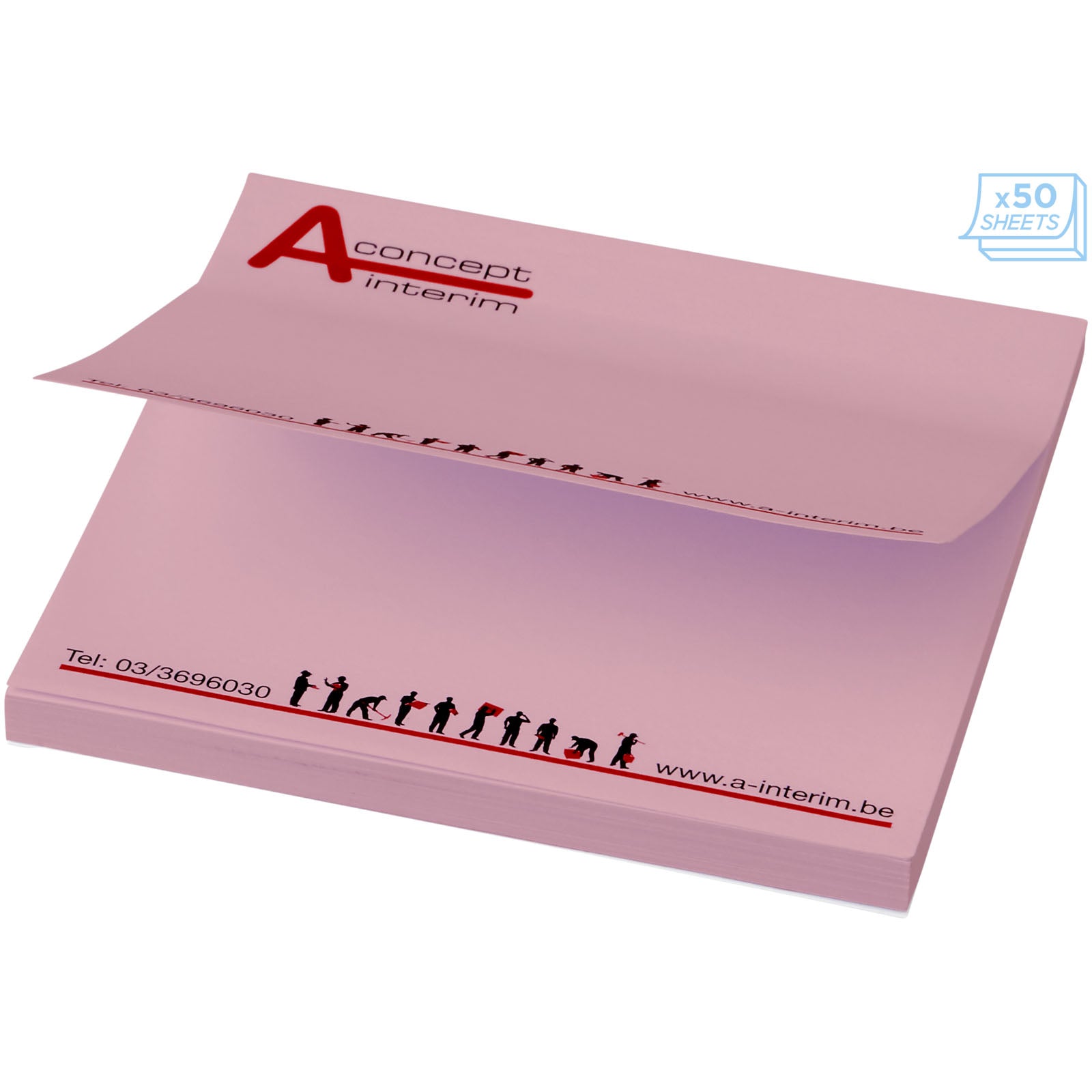 Sticky-Mate® Haftnotizen 75x75 mm – Hellrosa – 100 Seiten