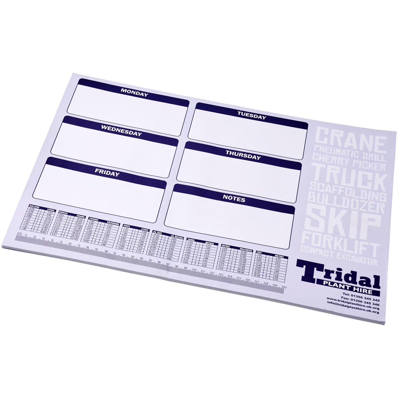 Desk-Mate® A2 Notizblock – Weiss – 50 Seiten