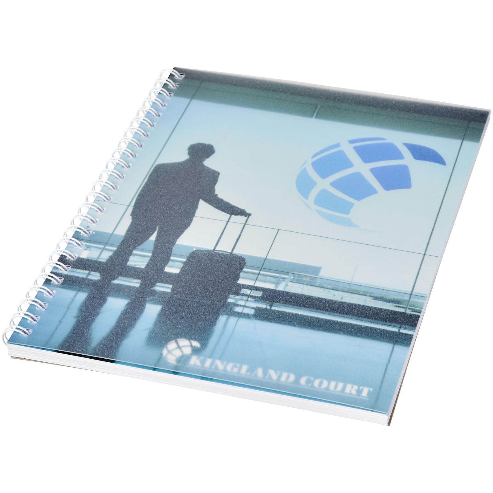 Desk-Mate® A5 Notizbuch mit Kunststoff Cover und Spiralbindung – Weiss – 100 Seiten