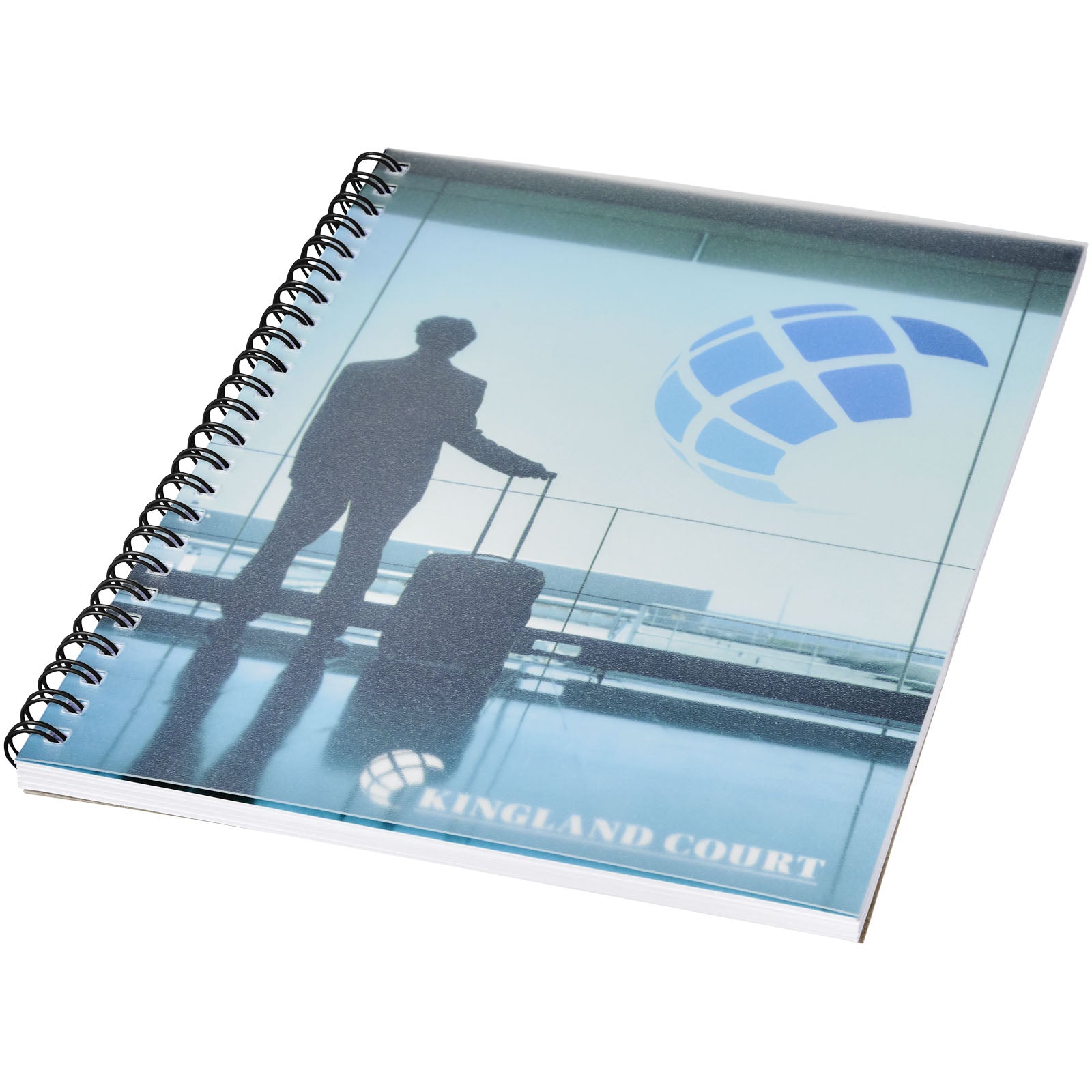 Desk-Mate® A5 Notizbuch mit Kunststoff Cover und Spiralbindung – Weiss Schwarz – 100 Seiten