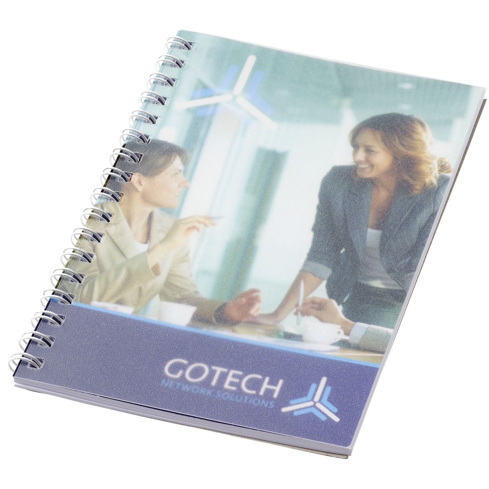 Desk-Mate® A6 Notizbuch mit Kunststoff Cover und Spiralbindung – Weiss – 50 Seiten