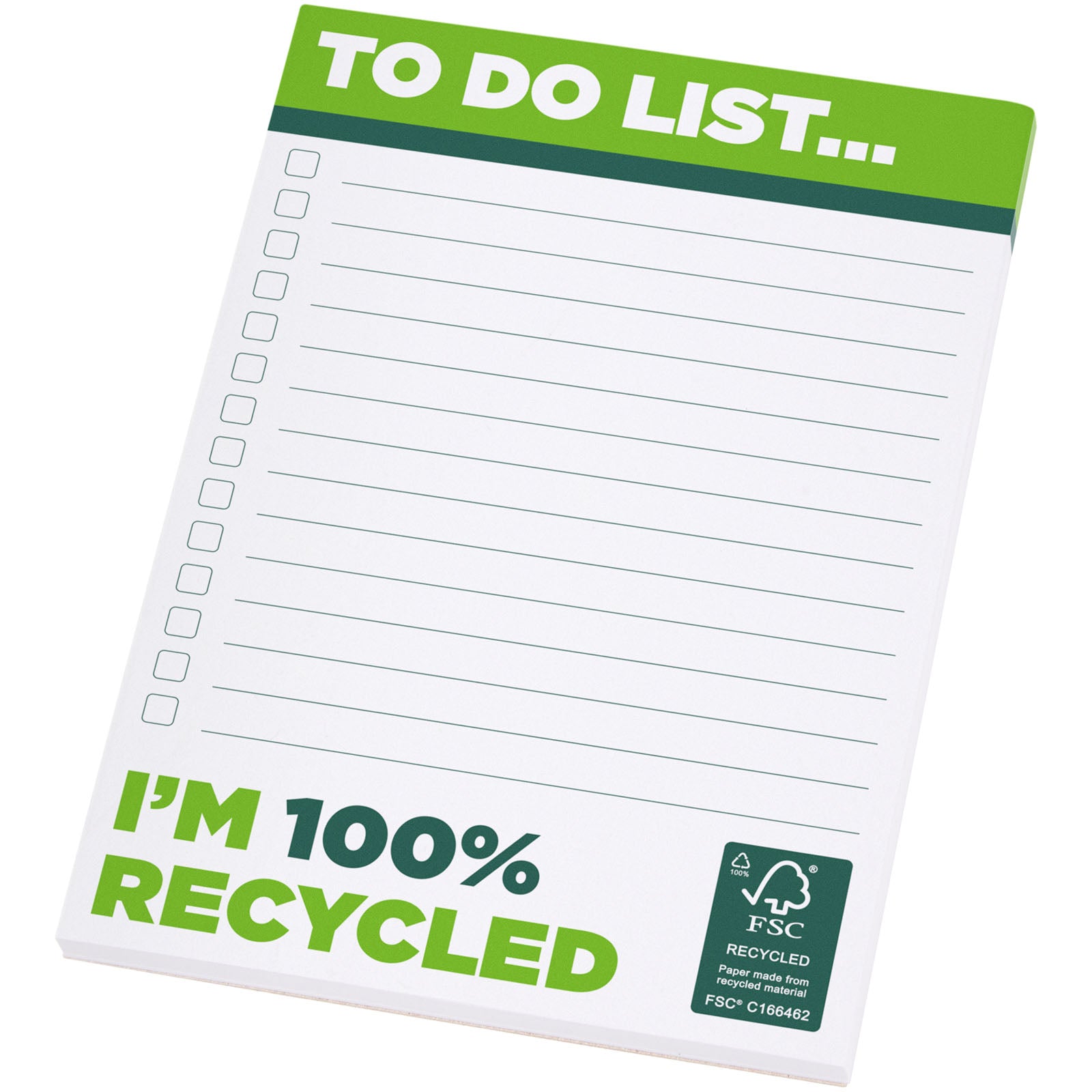 Desk-Mate® A6 recycelter Notizblock – Weiss – 100 Seiten