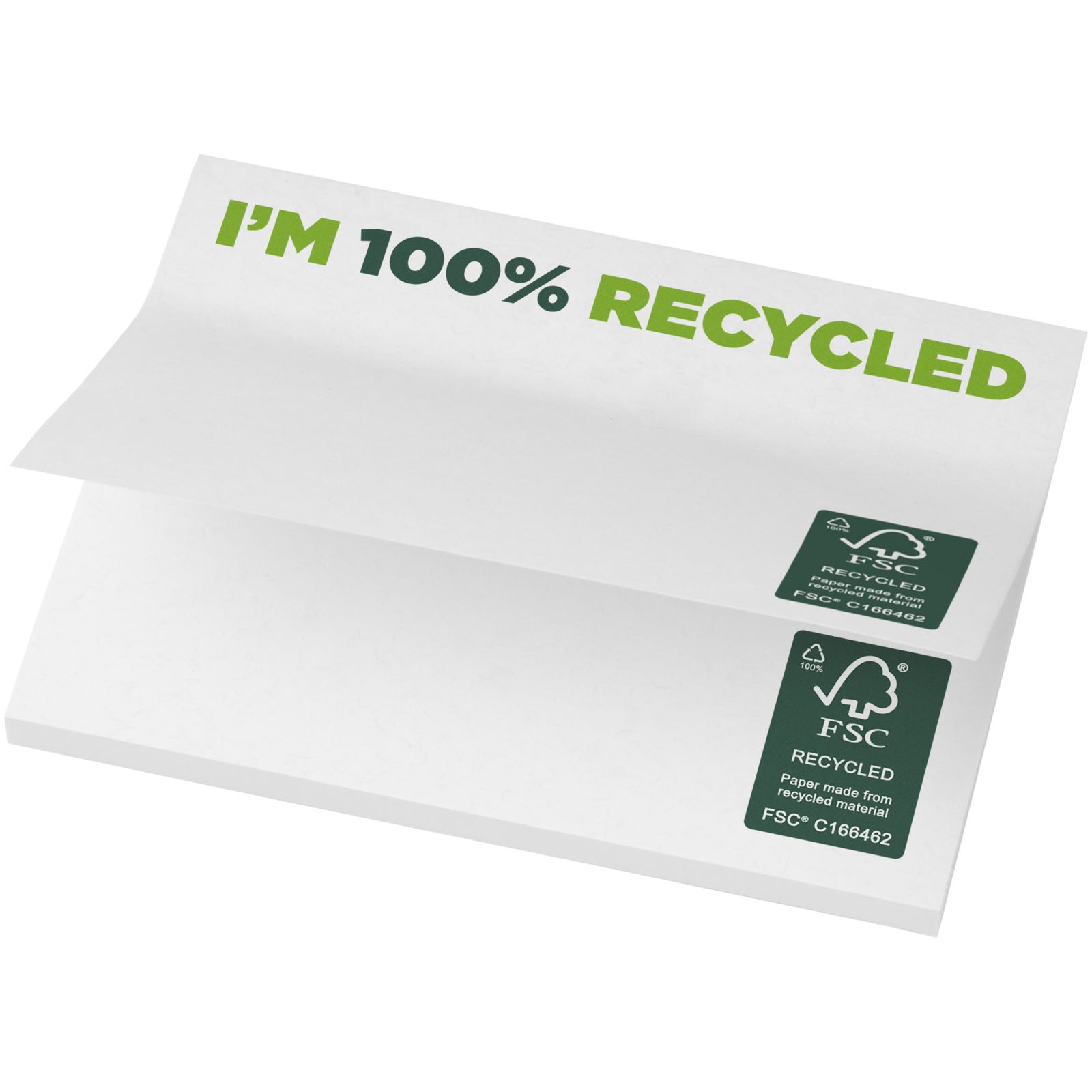 Sticky-Mate® recycelte Haftnotizen 100 x 75 mm – Weiss – 100 Seiten