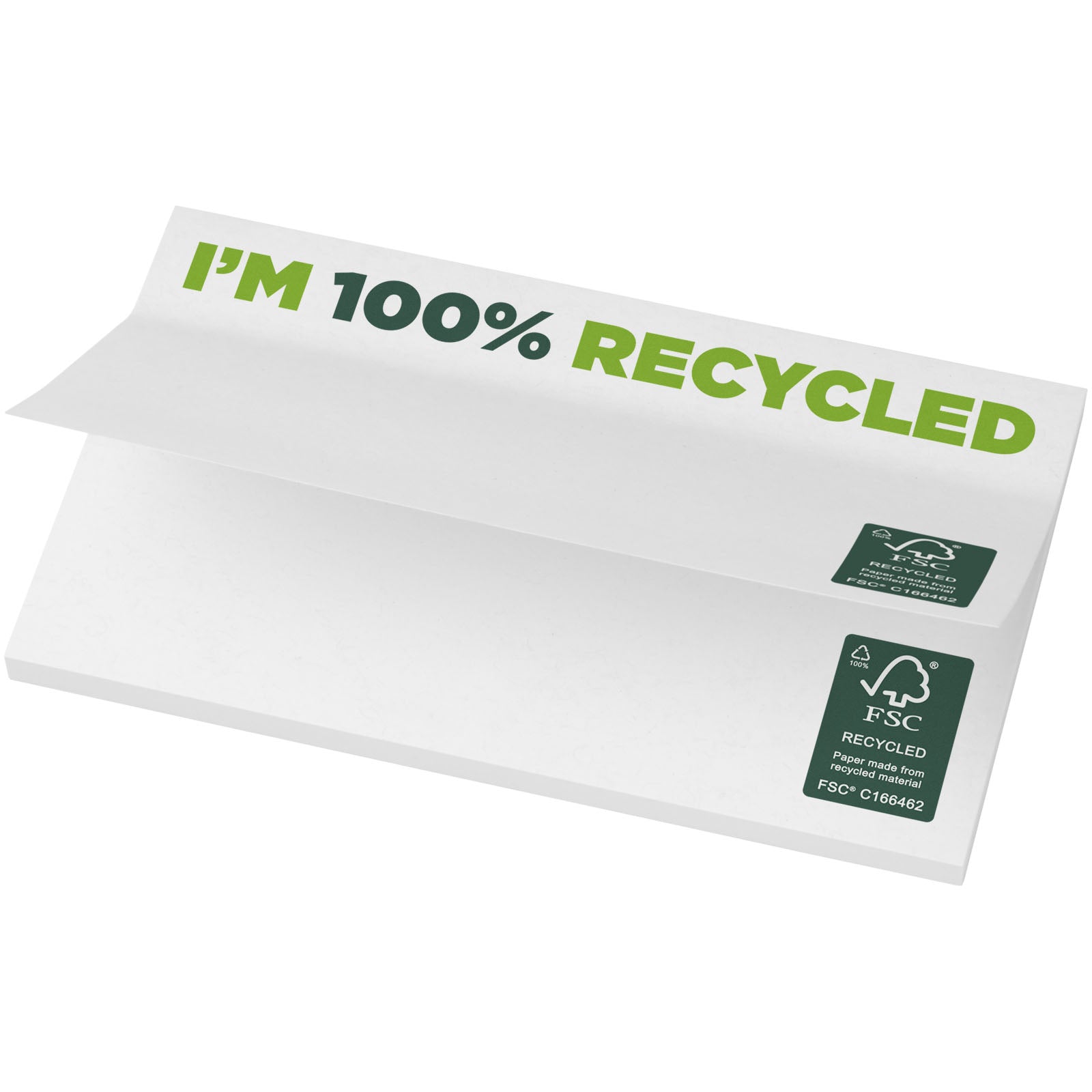 Sticky-Mate® recycelte Haftnotizen 127 x 75 mm – Weiss – 100 Seiten