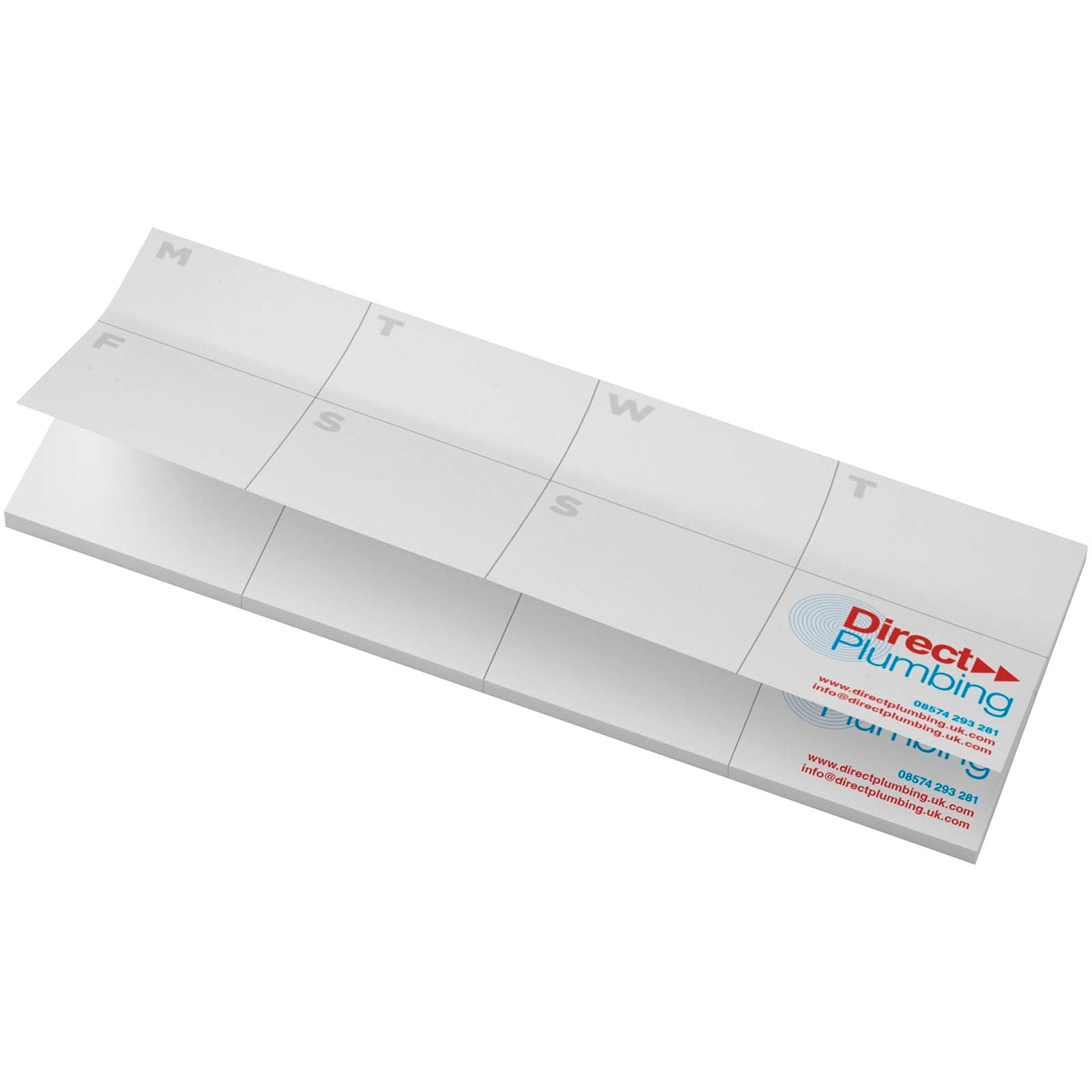 Sticky-Mate® Haftnotizen mit Kalender aus recyceltem Material – Weiss – 25 Seiten