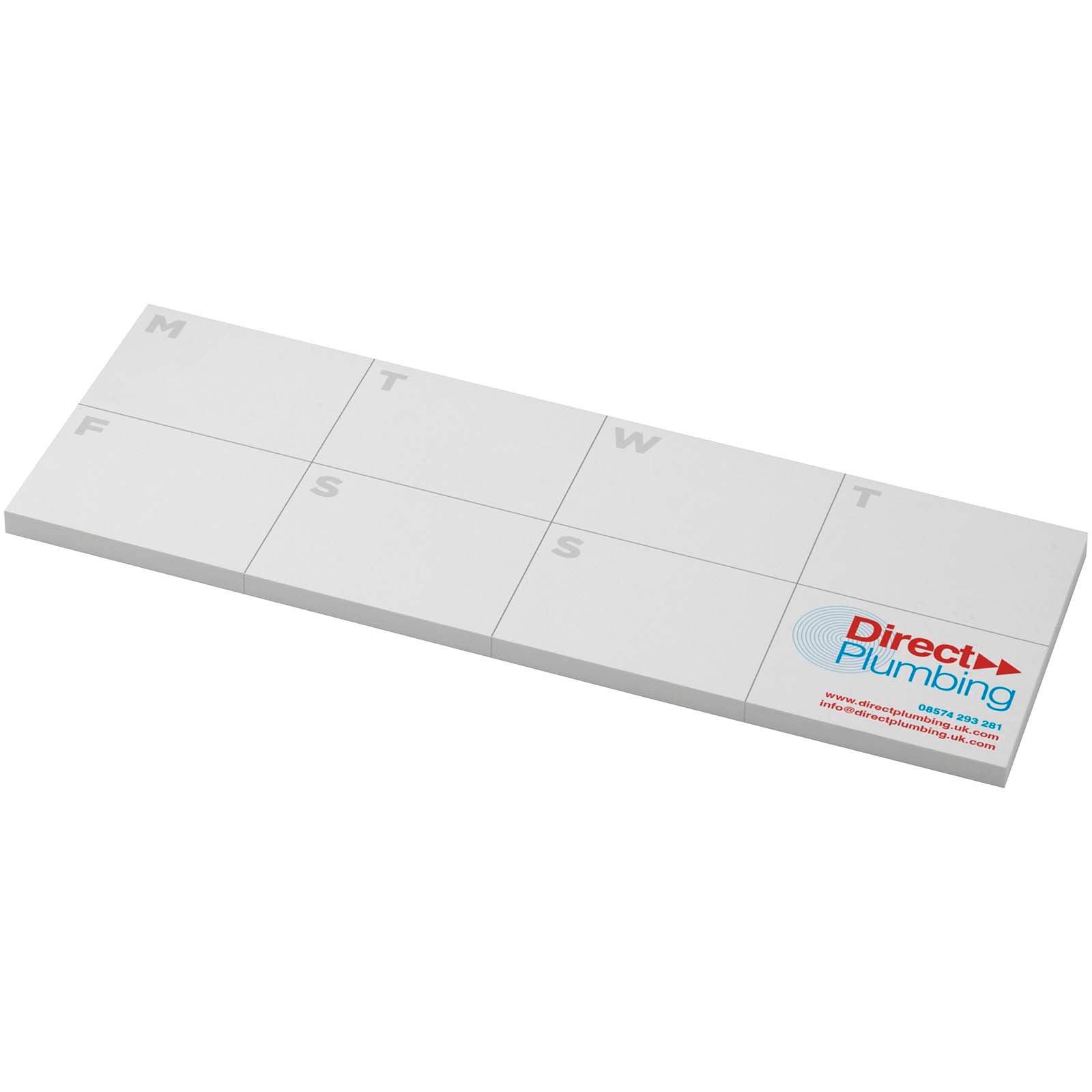 Sticky-Mate® Haftnotizen mit Kalender aus recyceltem Material – Weiss – 50 Seiten
