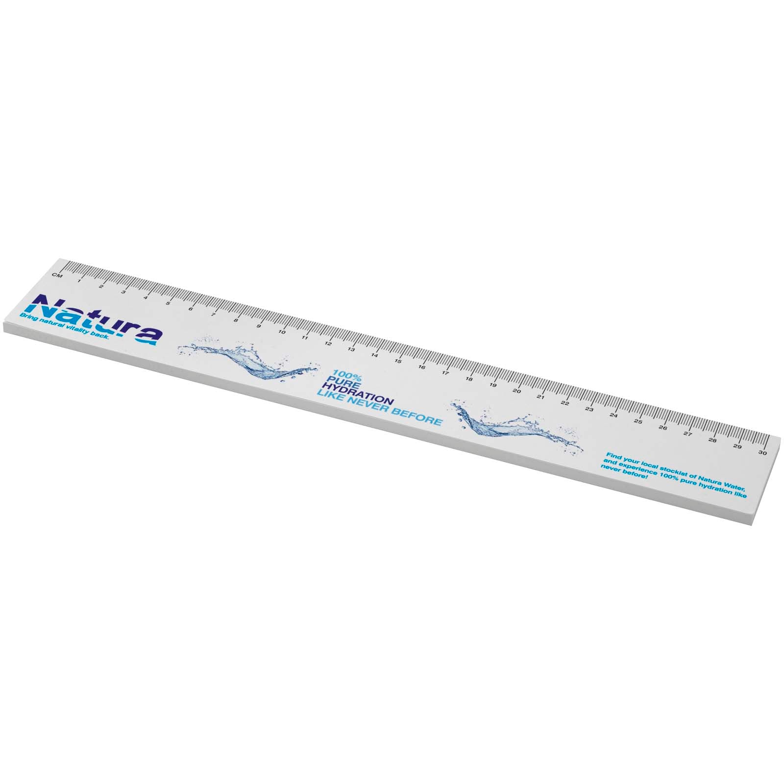 Sticky-Mate® Haftnotizen mit gedrucktem 30 cm Lineal aus recyceltem Material – Weiss – 25 Seiten