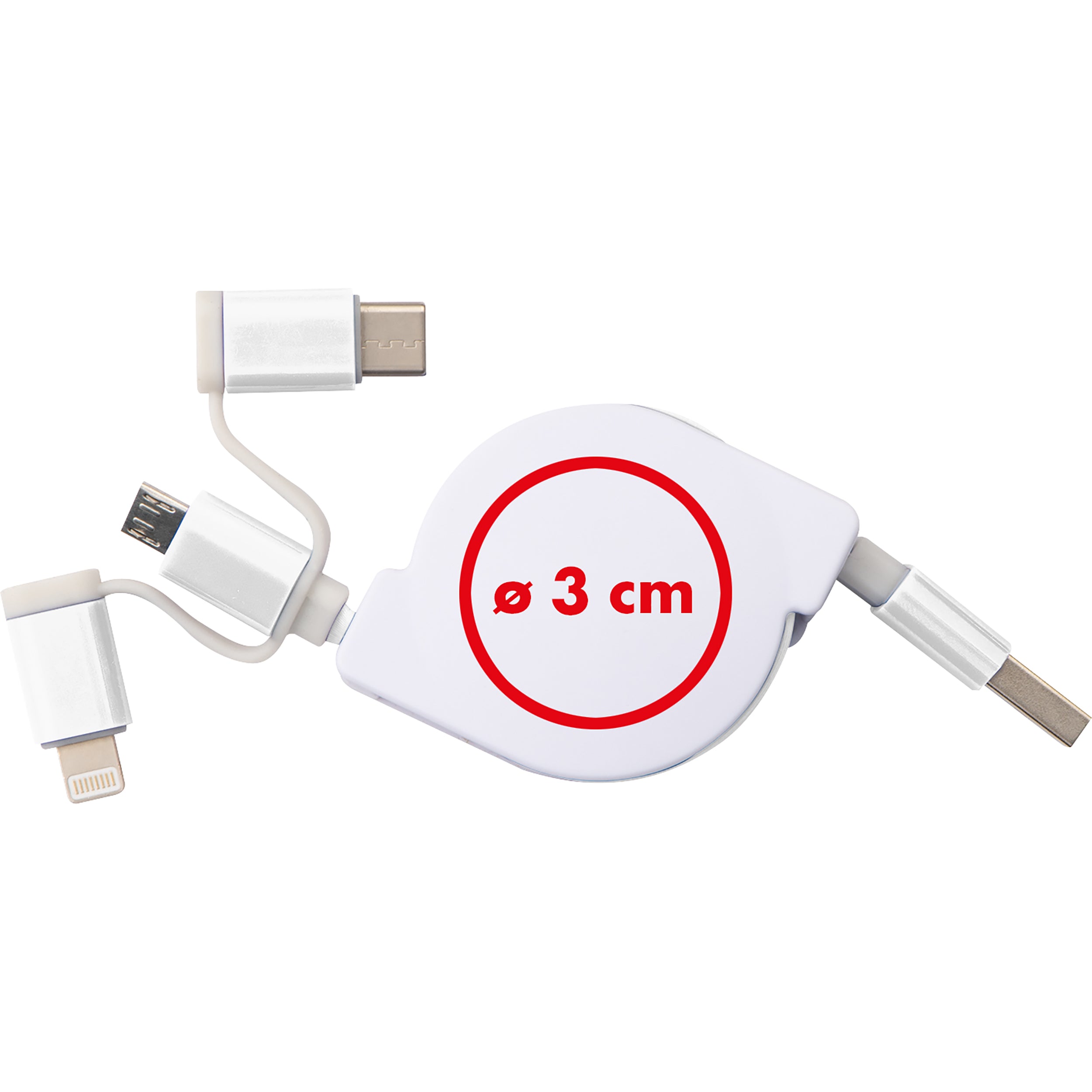Ausziehbares Ladekabel 3in1 NICO