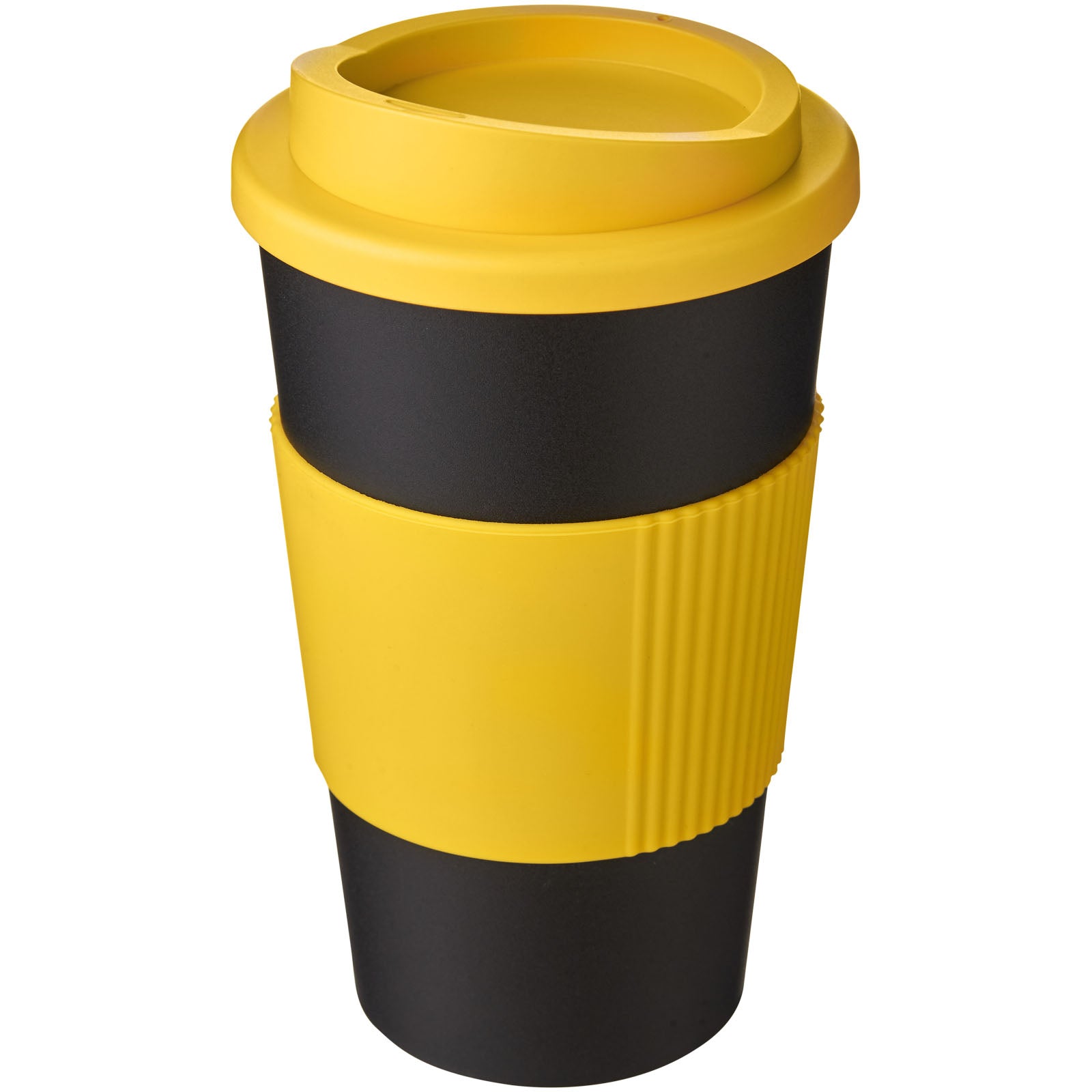 Americano® 350 ml Isolierbecher mit Schutzring – Gelb und Schwarz