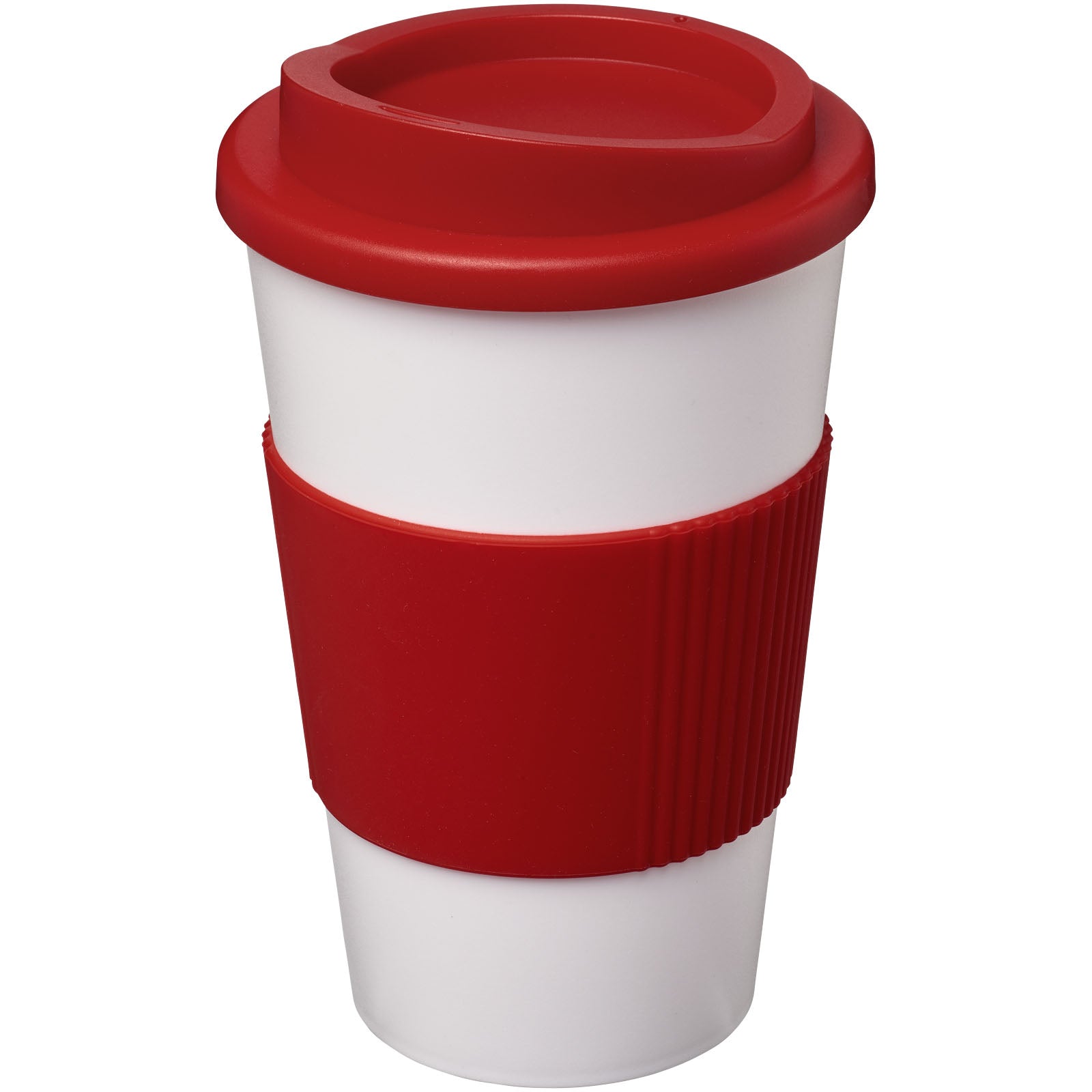 Americano® 350 ml Isolierbecher mit Schutzring – Rot und Weiss