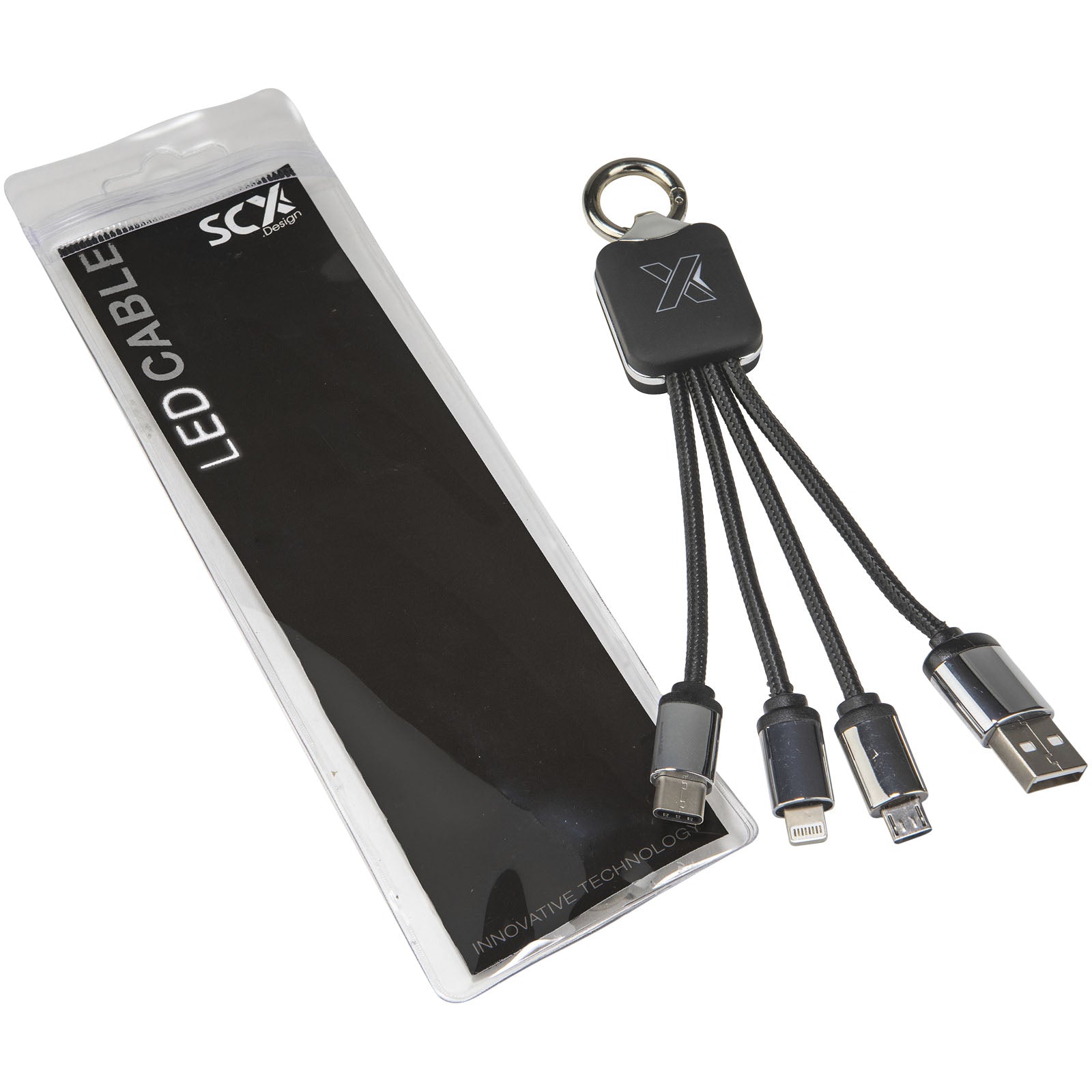 SCX.design C15 Quatro Ladekabel mit Leuchtlogo