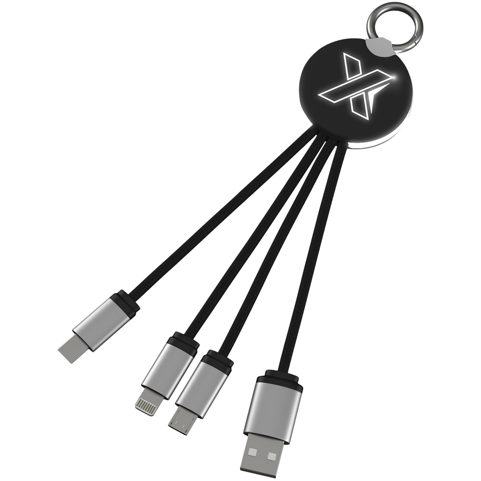 SCX.design C16 Kabel mit Leuchtlogo – Schwarz und Weiss