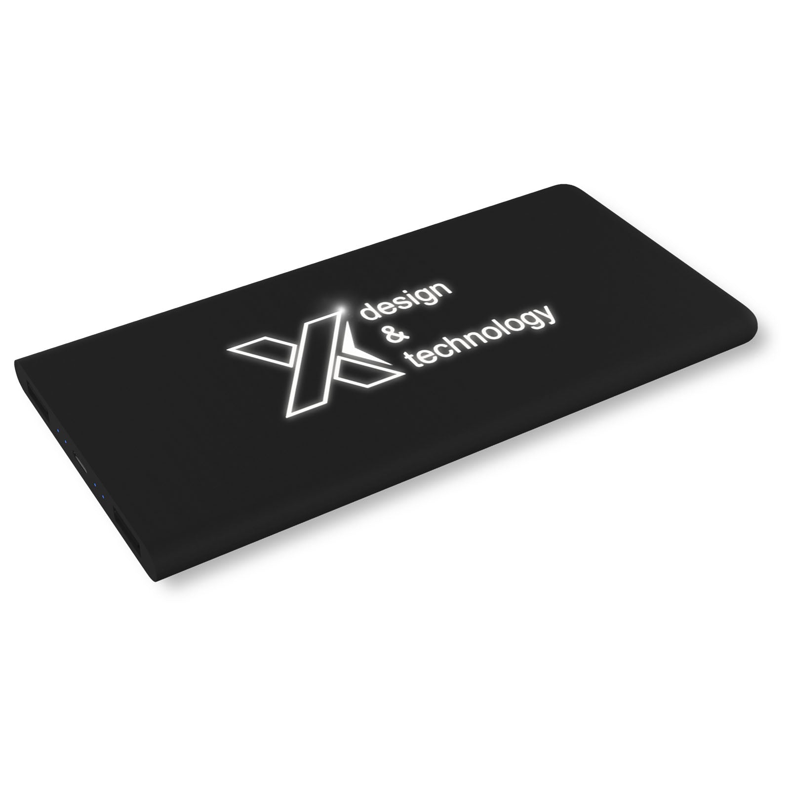 SCX.design P15 5000 mAh Powerbank mit Leuchtlogo – Schwarz