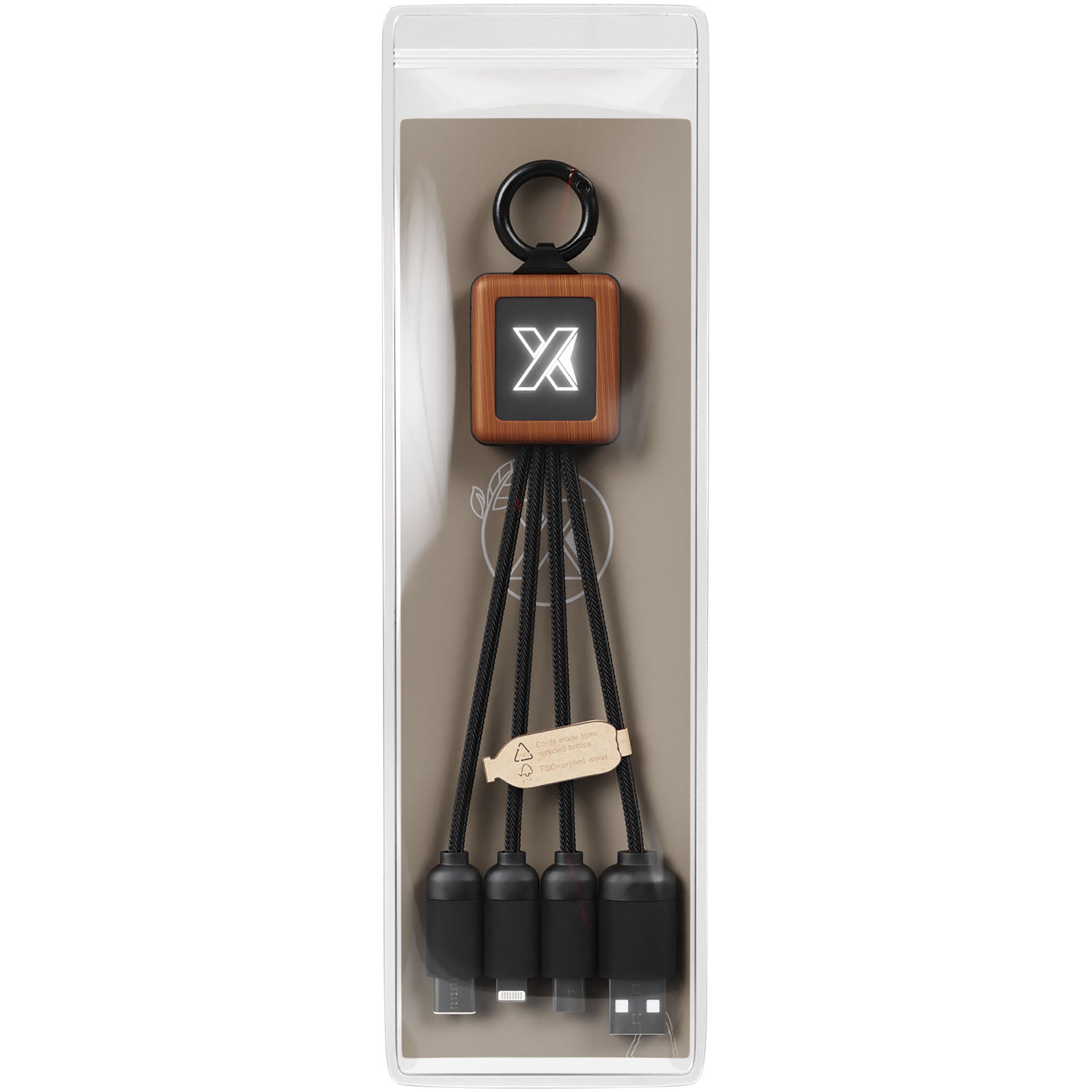 SCX.design C19 20W Easy to Use Kabel aus Holz mit Leuchtlogo
