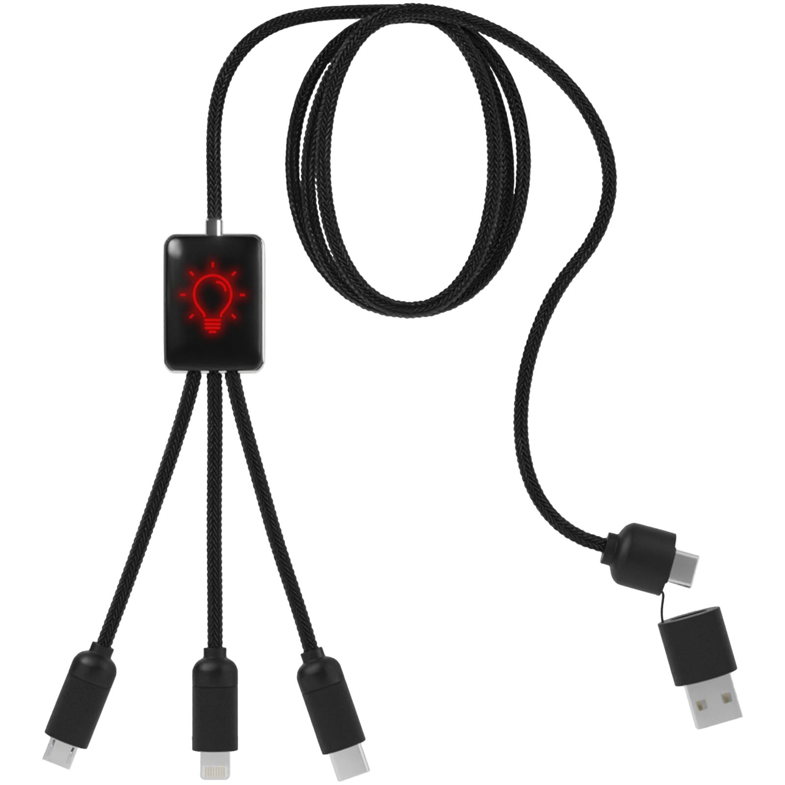 SCX.design C28 Erweitertes 5-in-1-Ladekabel – Rot und Schwarz