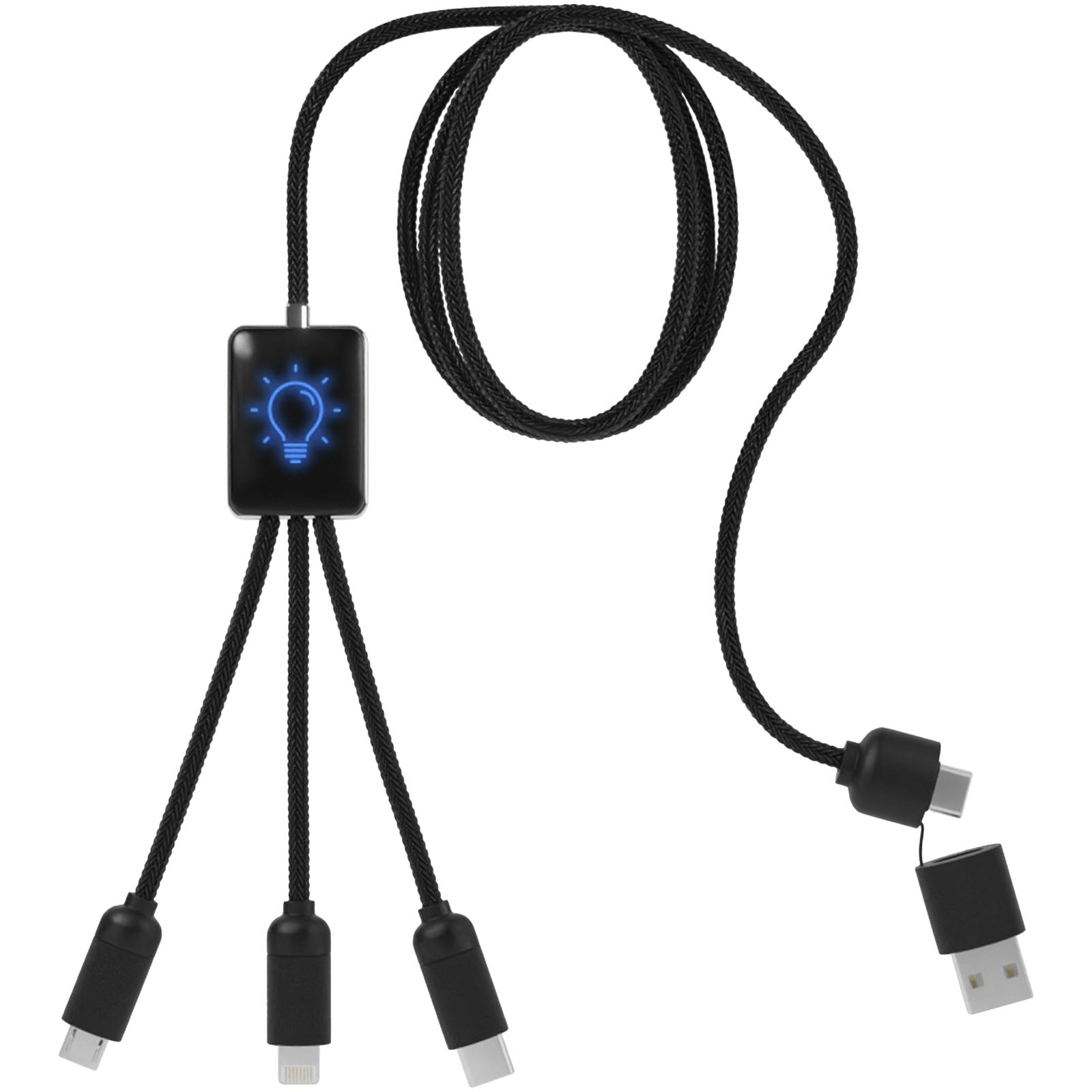 SCX.design C28 Erweitertes 5-in-1-Ladekabel – Blau und Schwarz