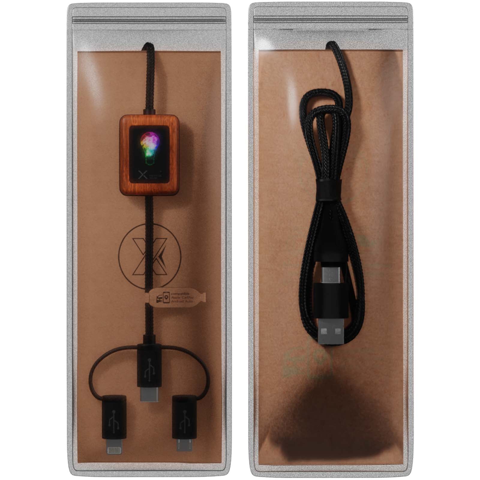 SCX.design C46 5-in-1 CarPlay-Kabel mit Leuchtlogo