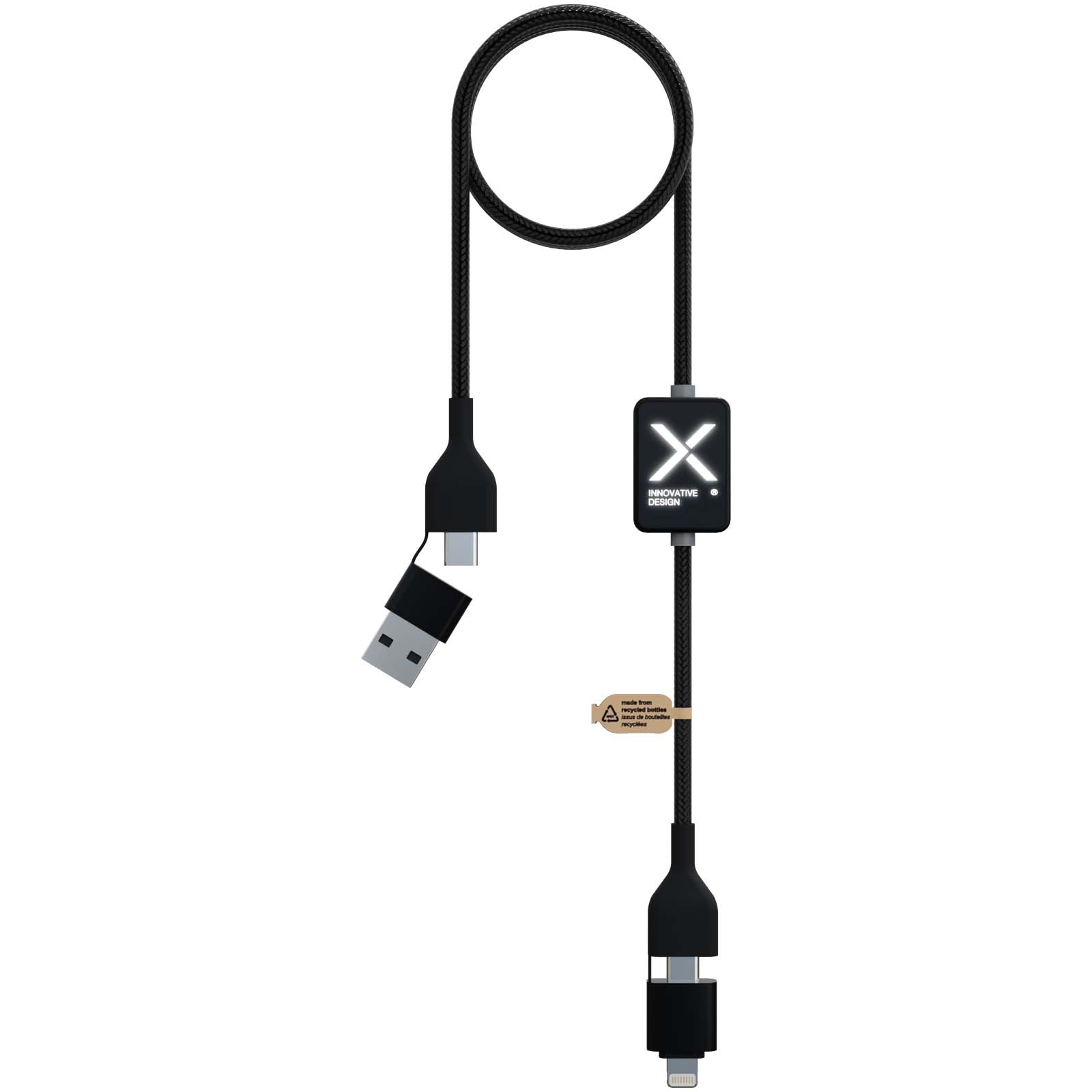 SCX.design C32 60W Ladekabel mit Schalter und Leuchtlogo – Schwarz