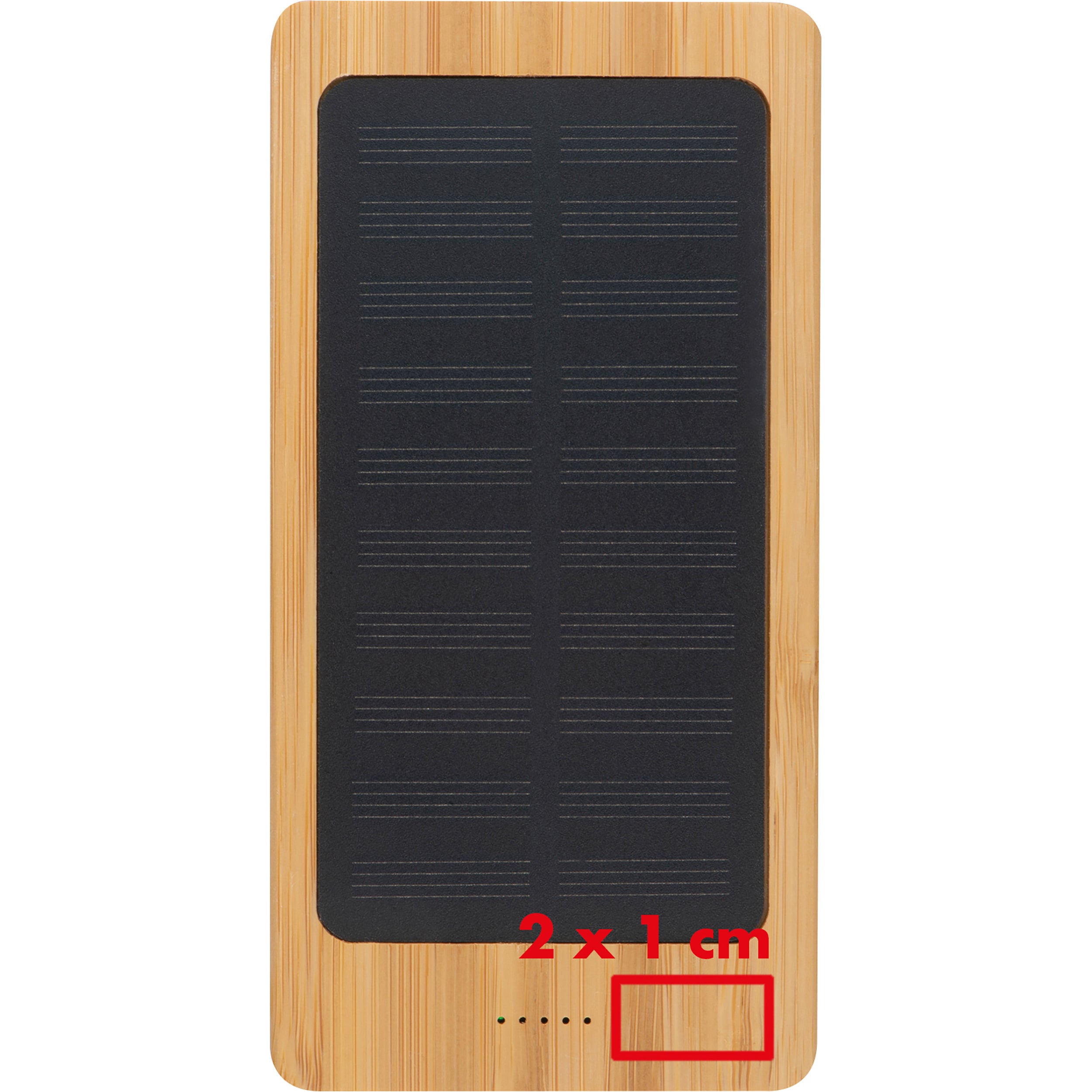 Solar Powerbank aus Bambus mit 8.000 mAh VALENTINA