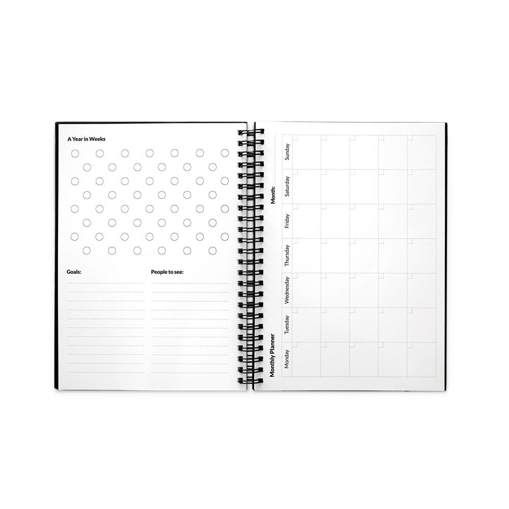 STARTER KIT INFINITE PLANNER A5. Set bestehend aus einem "Infinity Tagebuch", Reinigungsset, Marker und Markerhalter – zusätzliche Ansicht