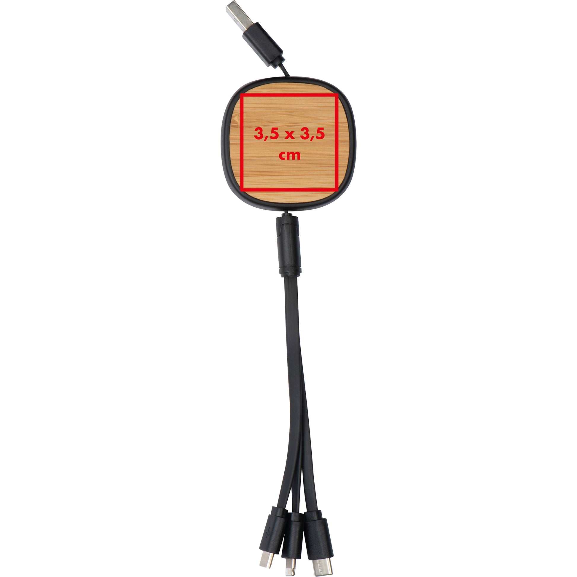 Ausziehbares Ladekabel mit Bambusverzierung JUDY