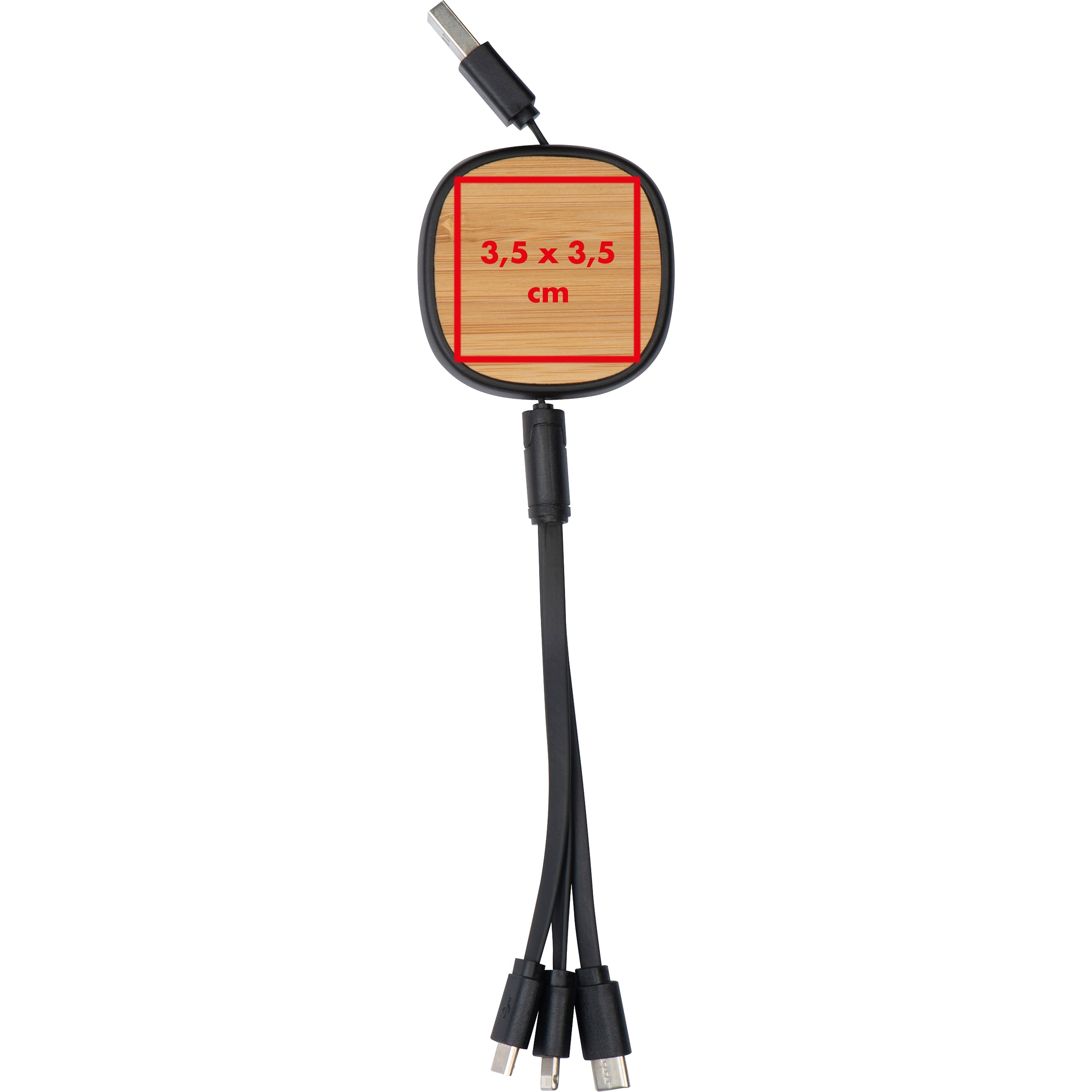 Ausziehbares Ladekabel mit Bambusverzierung JUDY